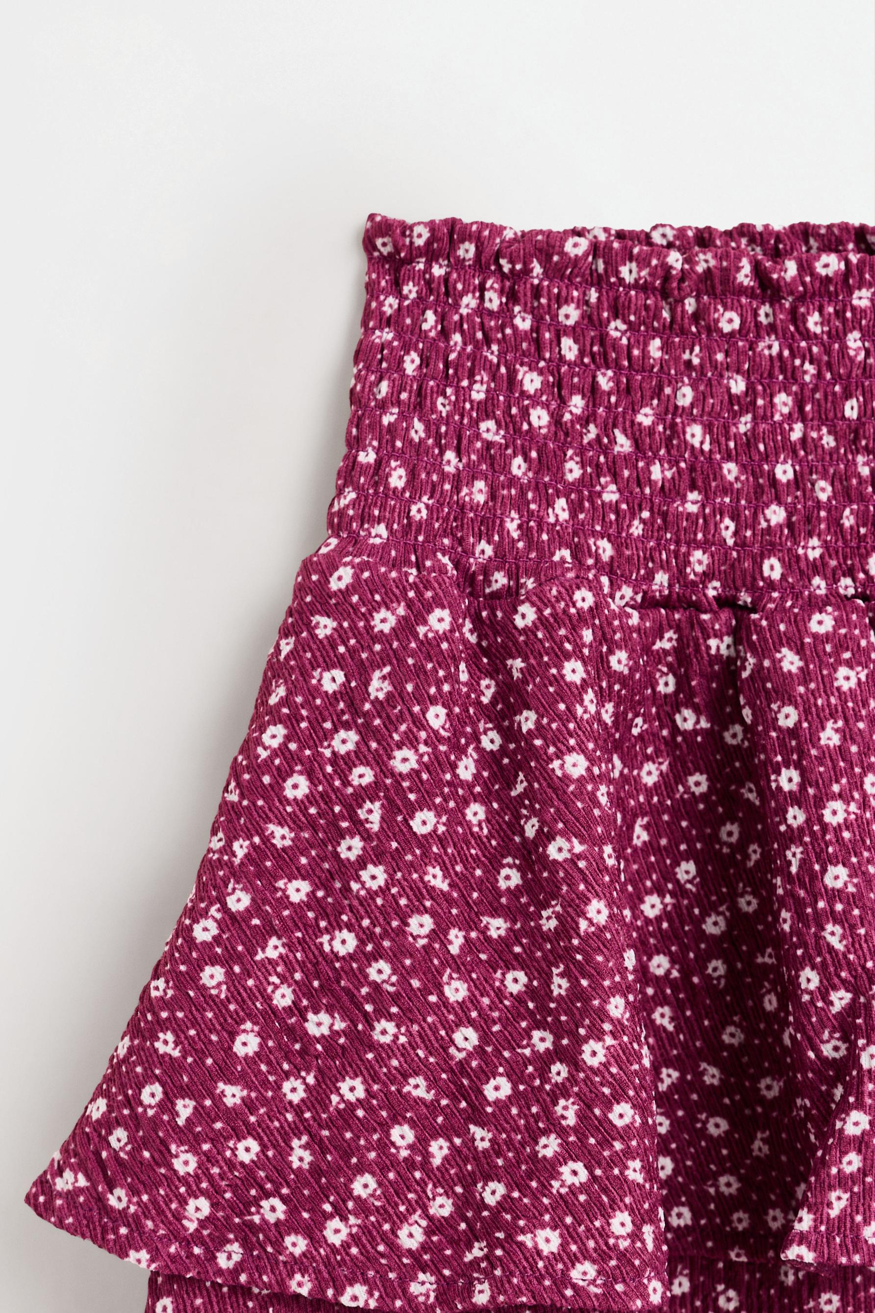 Ruffled crepe skirt — PURPLE