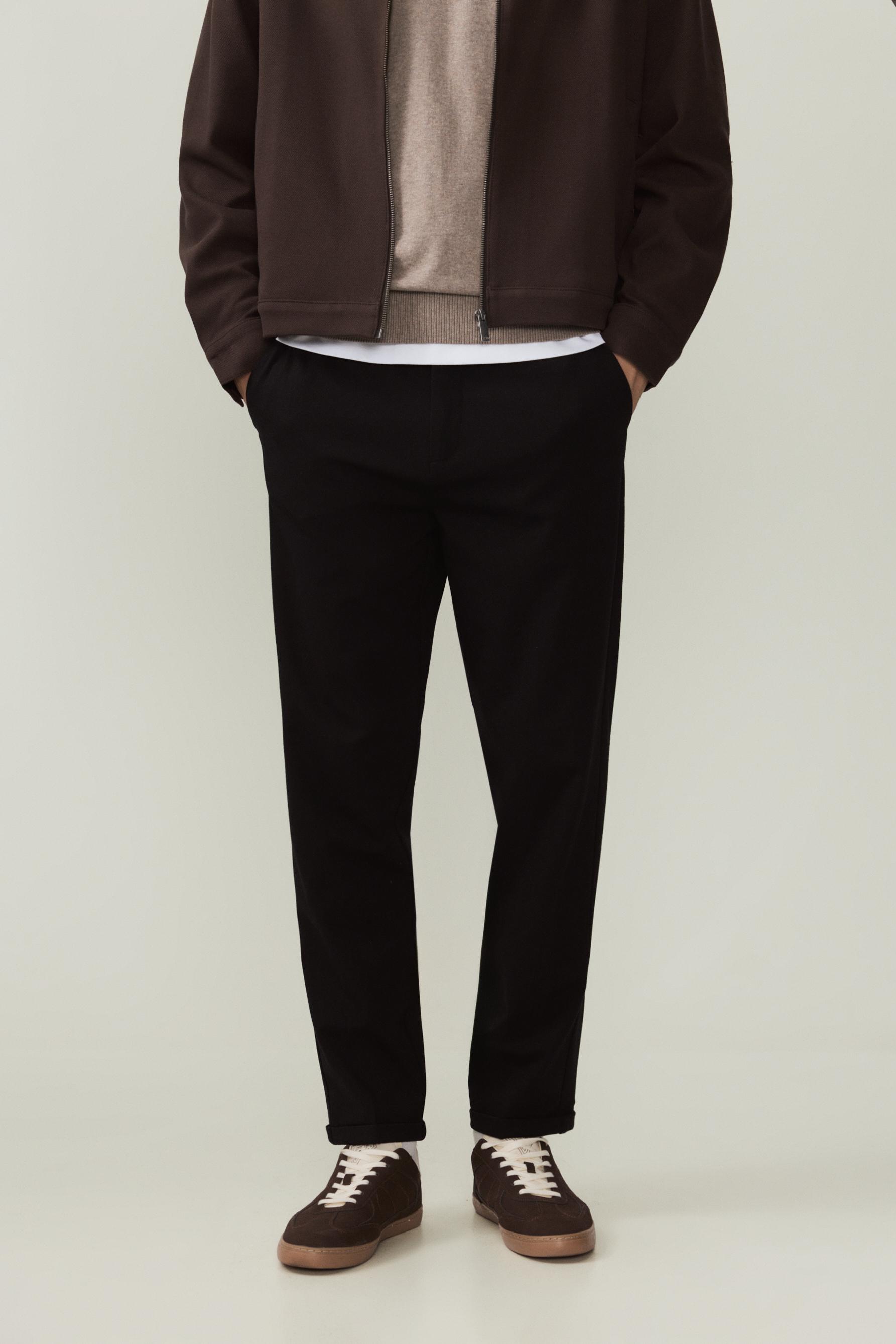 Tailored slim fit trousers — BLACK