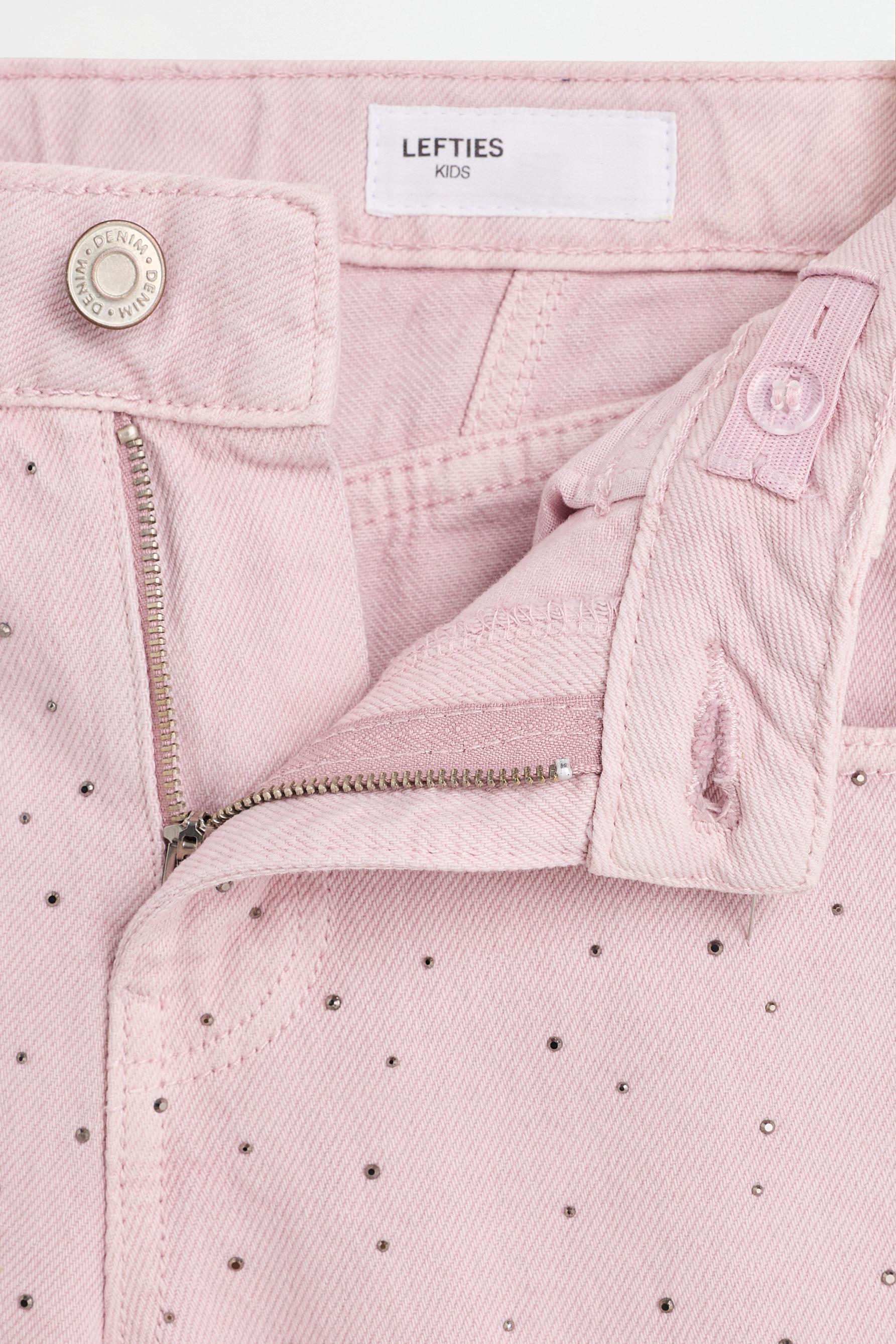 Wide-leg jeans with rhinestones — MAUVE