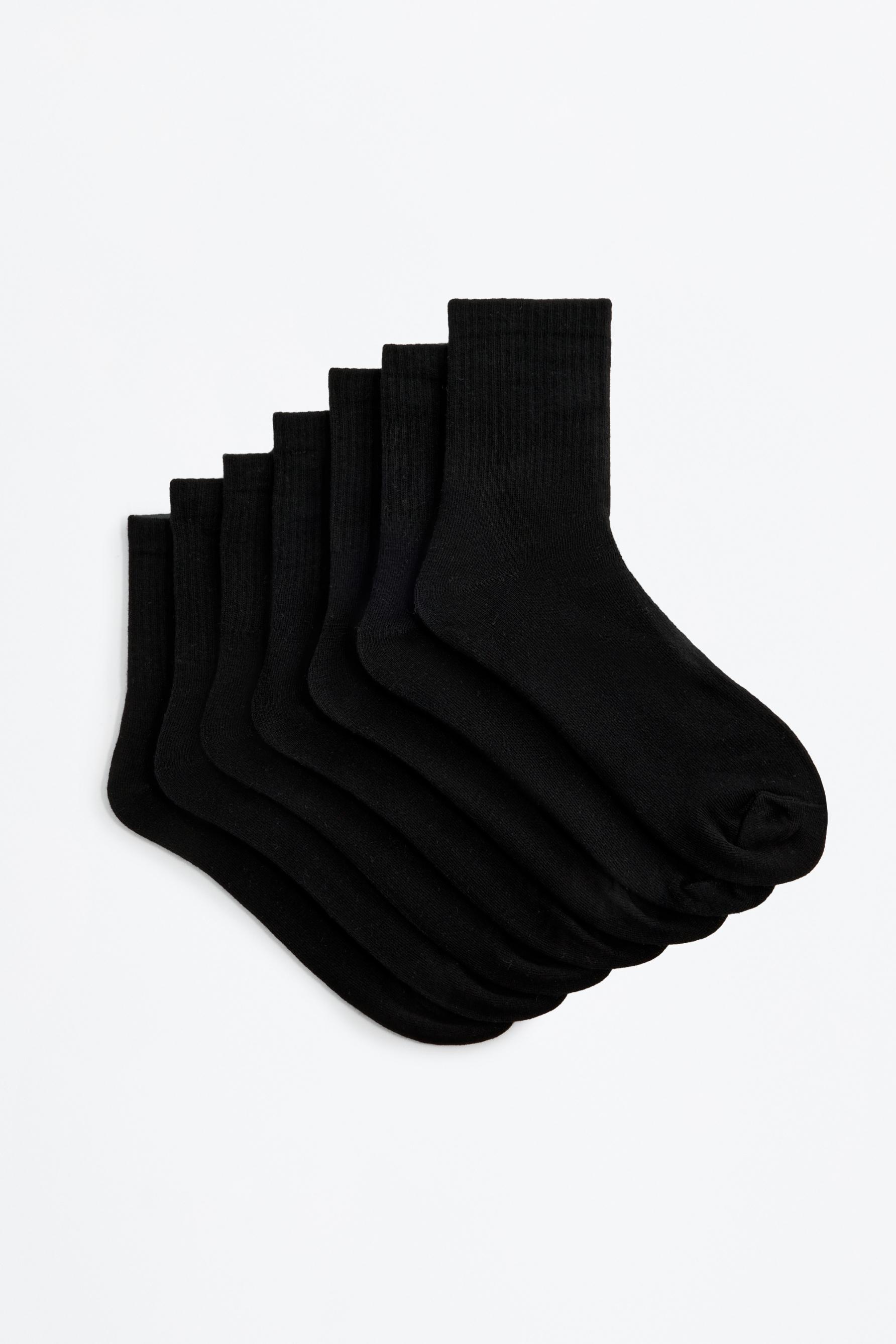 High ankle socks (7-Pack) — BLACK