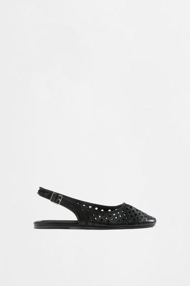 OPENWORK SLINGBACK BALLET FLATS — BLACK 1