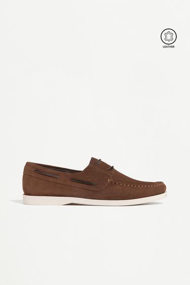 Leather boat shoe — BROWN 1