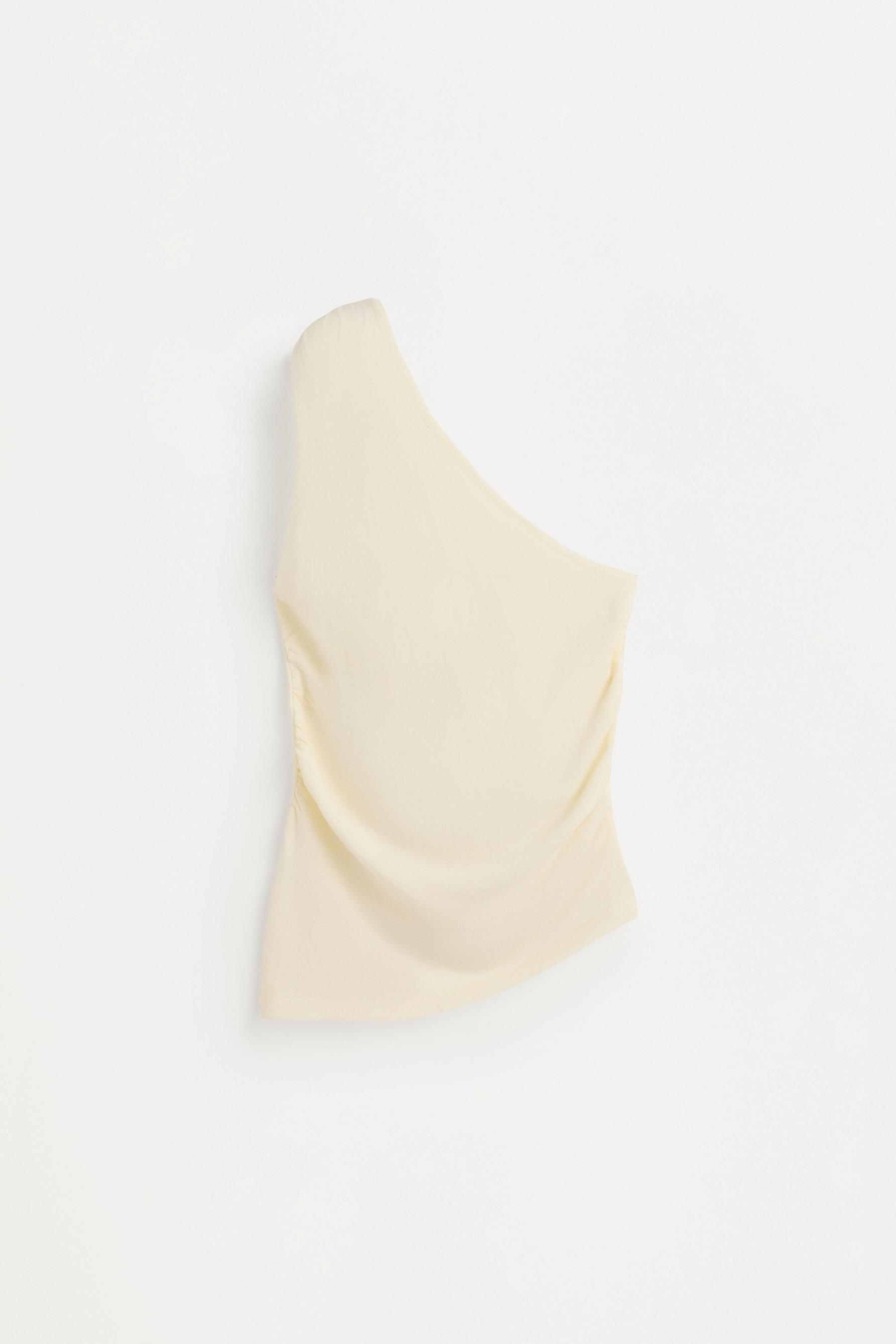 Asymmetric knit top — ECRU