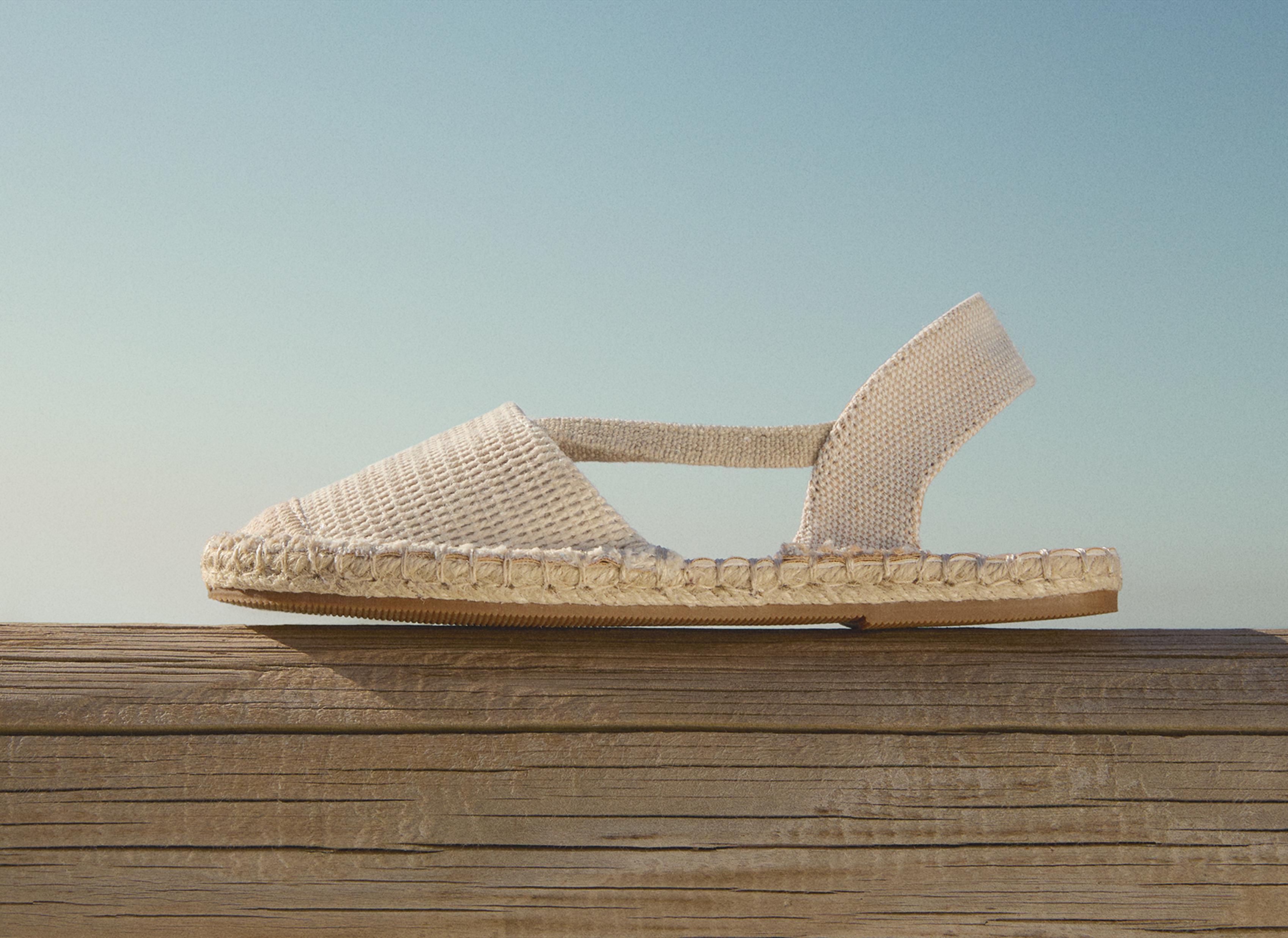 Elastic backless espadrille — BEIGE