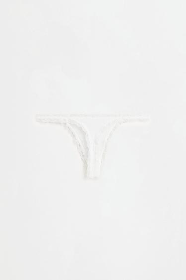 Lace Detail Thong (2-Pack) — WHITE 8