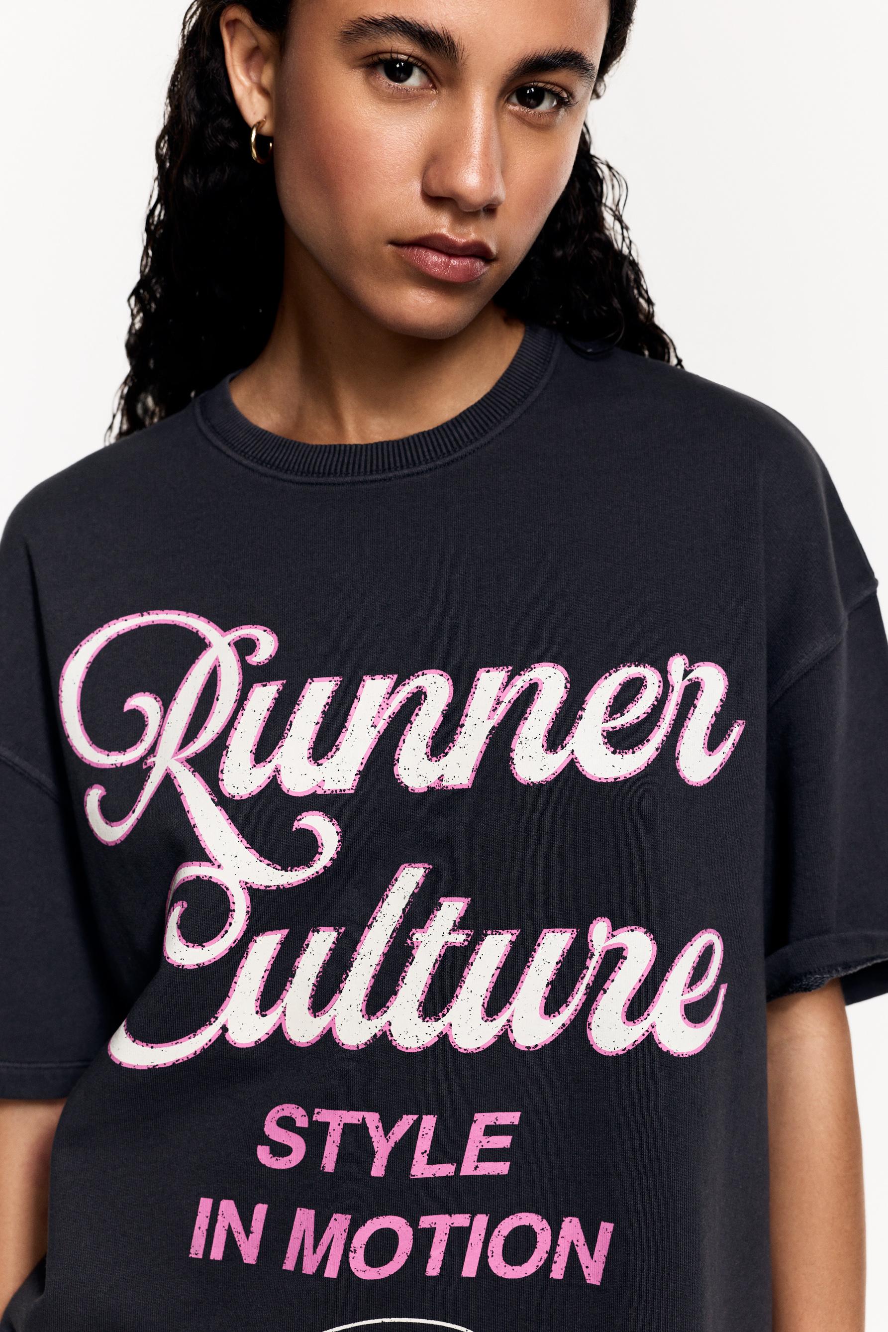 Printed short sleeve sweatshirt — ANTHRACITE GREY
