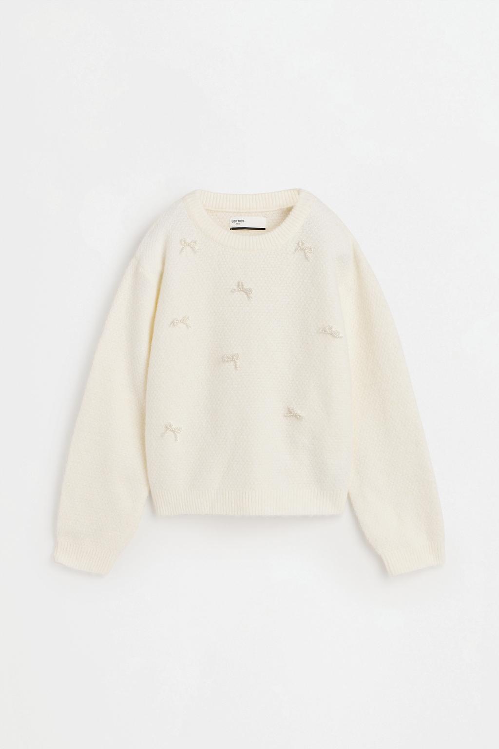 Bow appliqué sweater