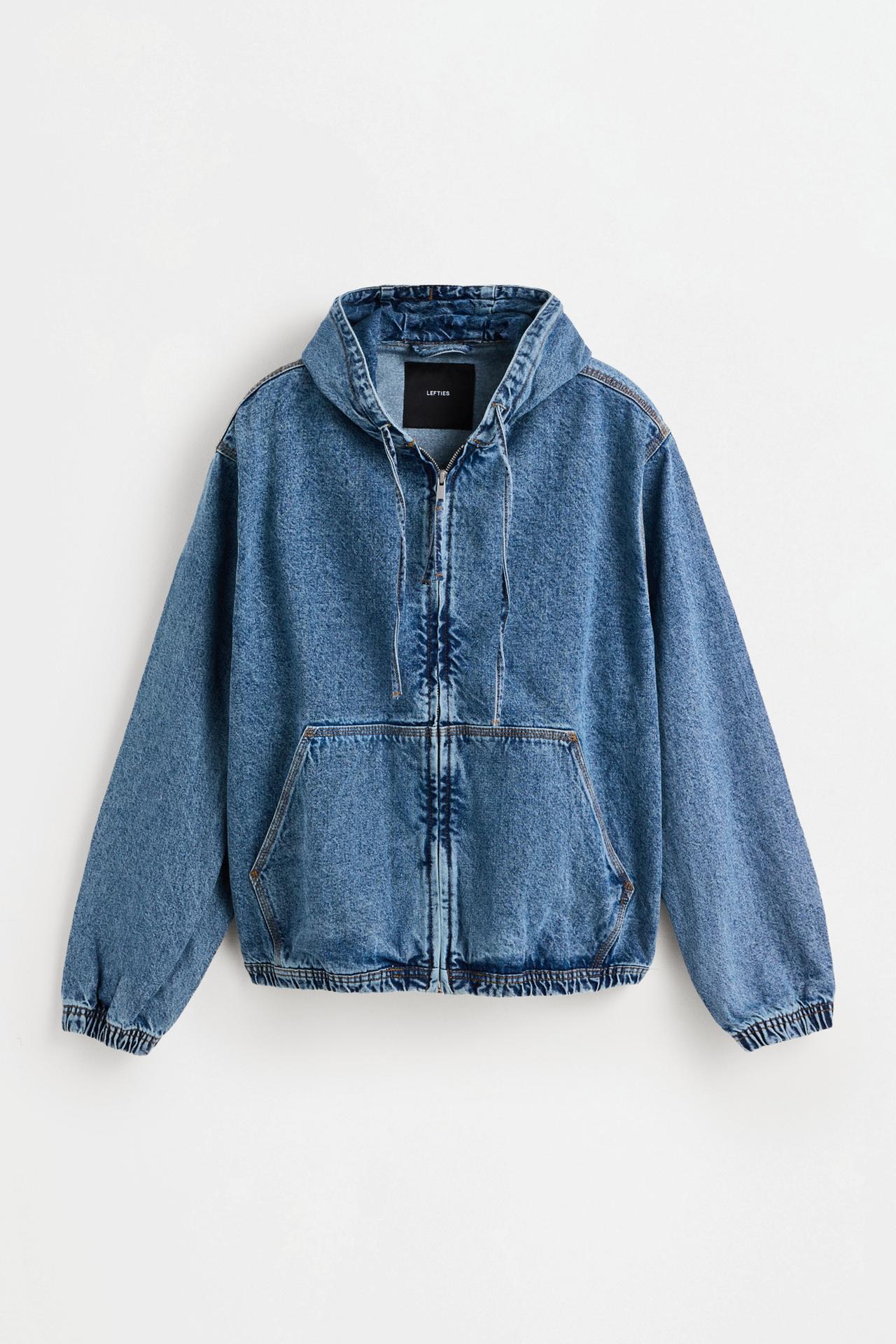 Hooded denim jacket — INDIGO