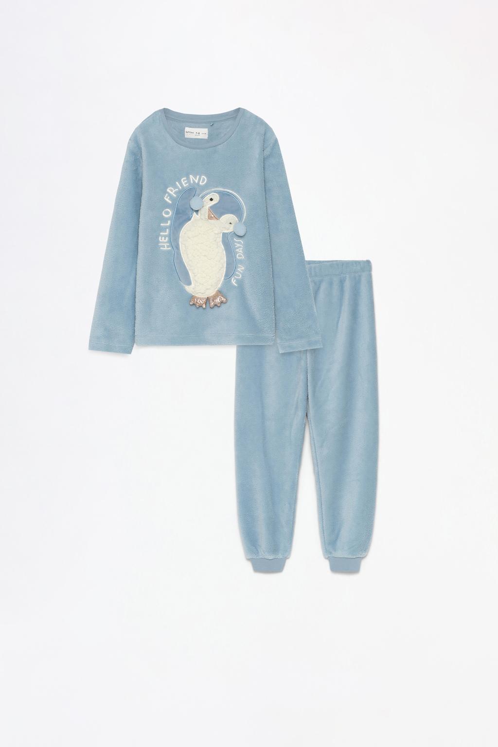 Faux fur patch pyjamas