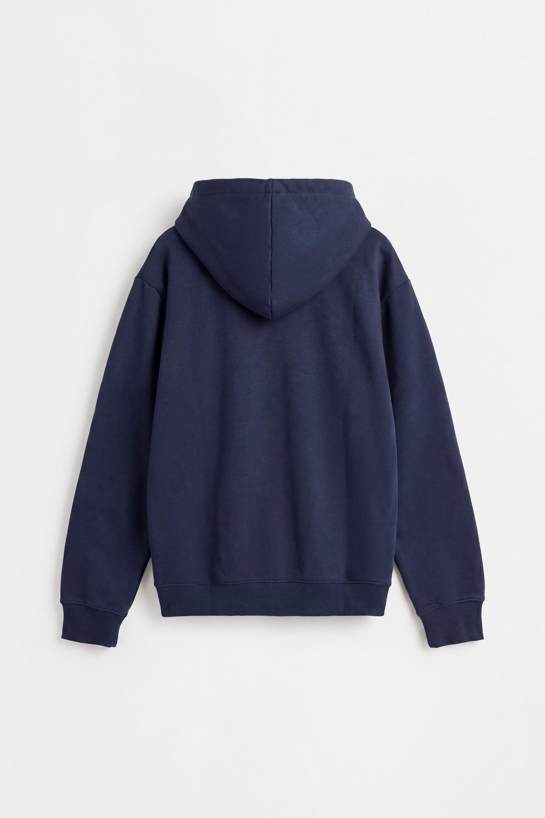 Basic zip-up hoodie — NAVY
