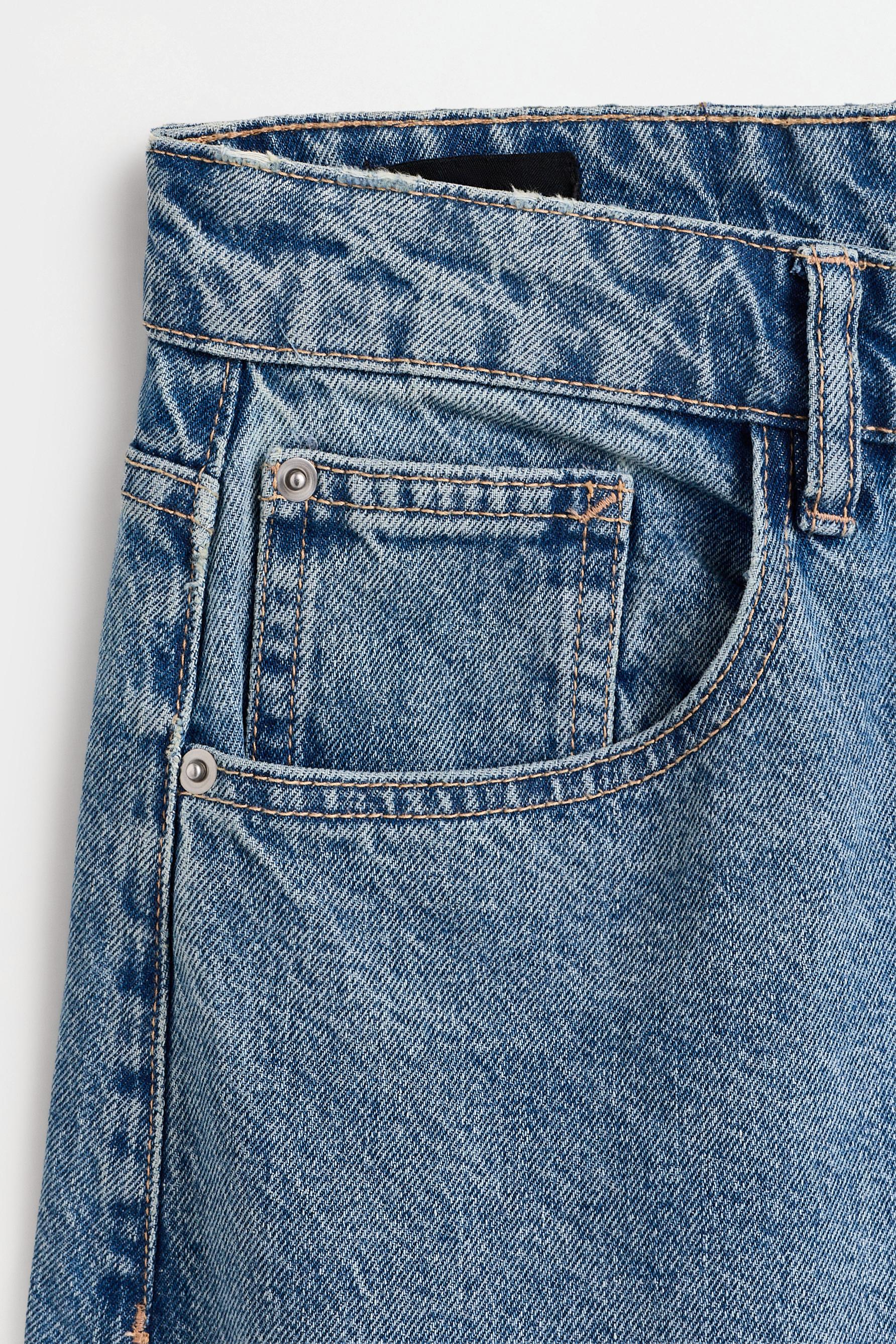 Belted barrel leg jeans — BLUE