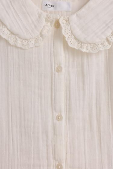 Peter Pan collar shirt — WHITE 3