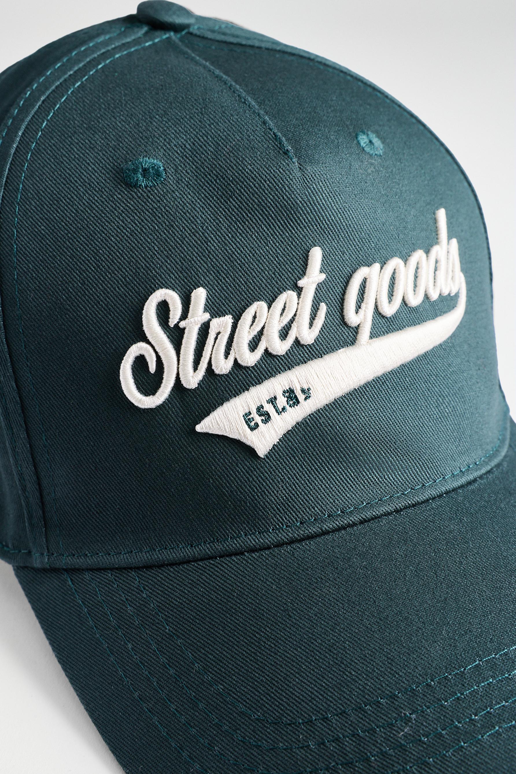 Slogan embroidery cap — GREEN