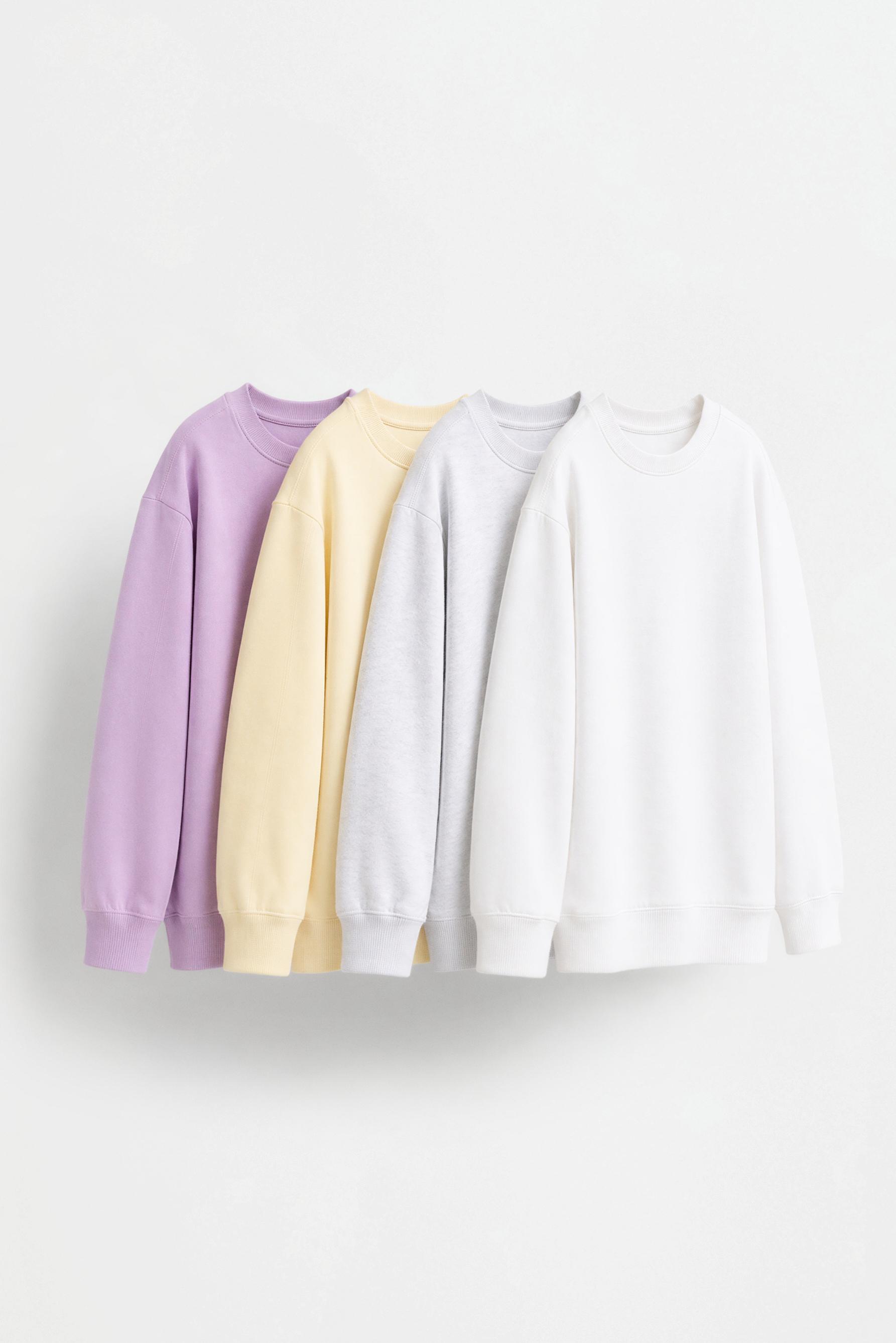 Pack of 4 plain sweatshirts — PALE GREY