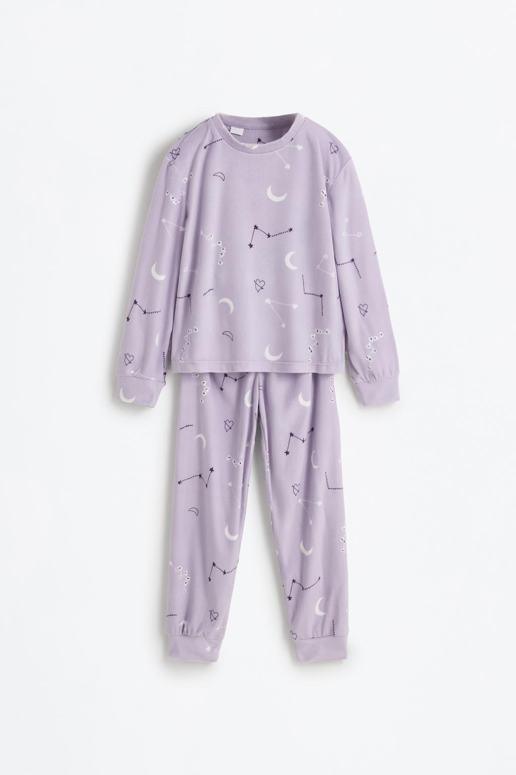 Pijama estampado aveludado