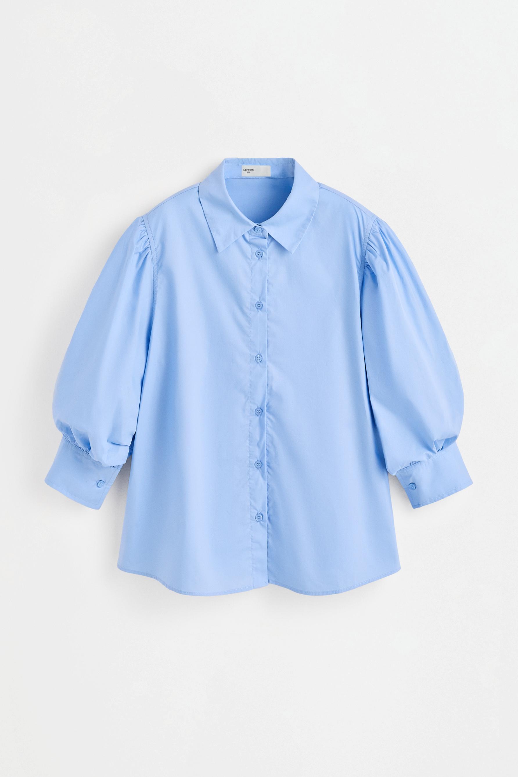 Balloon sleeve blouse — PALE BLUE