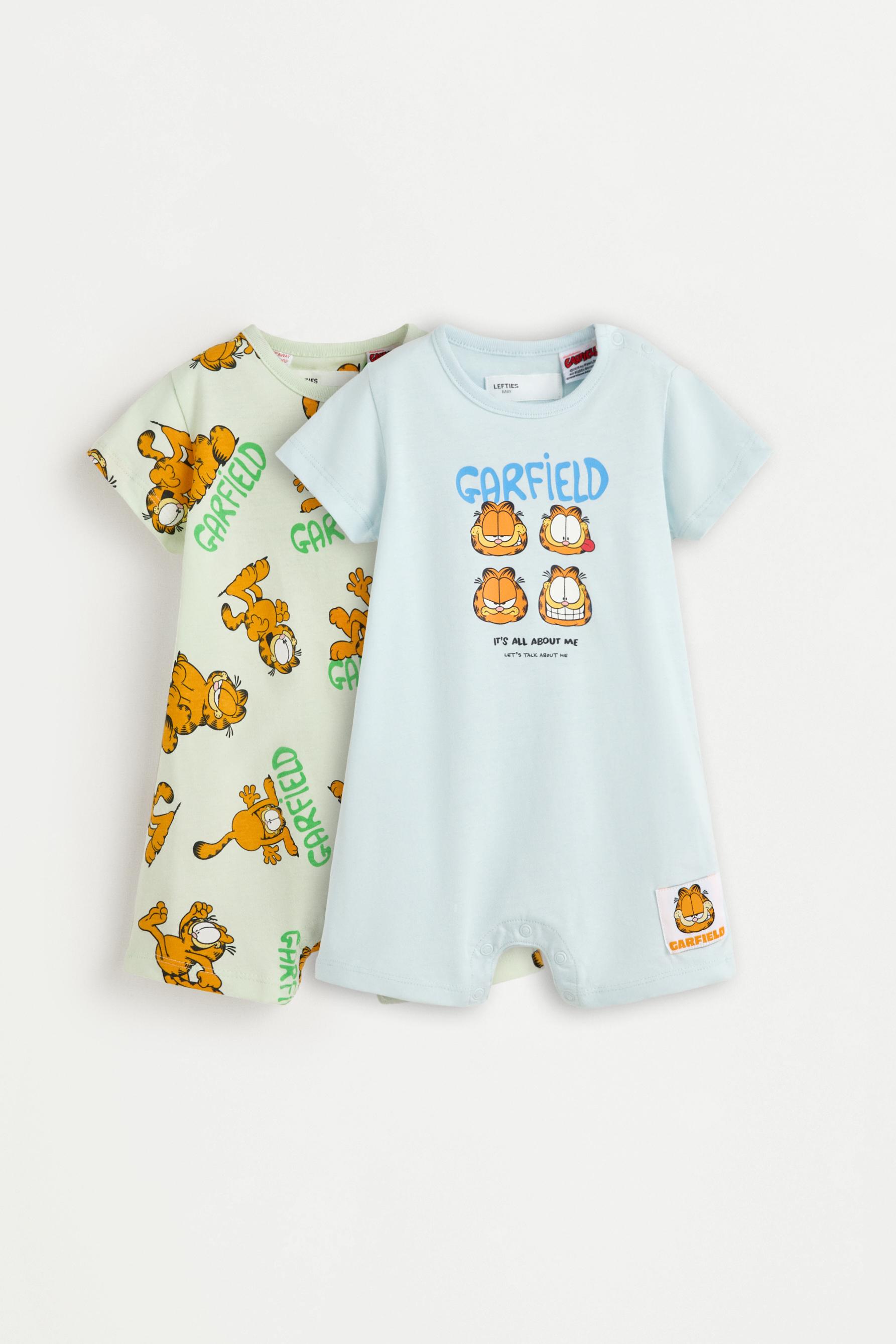 Pack of 2 short Garfield ©Nickelodeon one-piece pyjamas — PALE BLUE