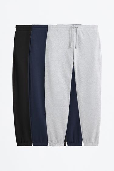 Pack of 3 basic tracksuit bottoms — BLACK 1