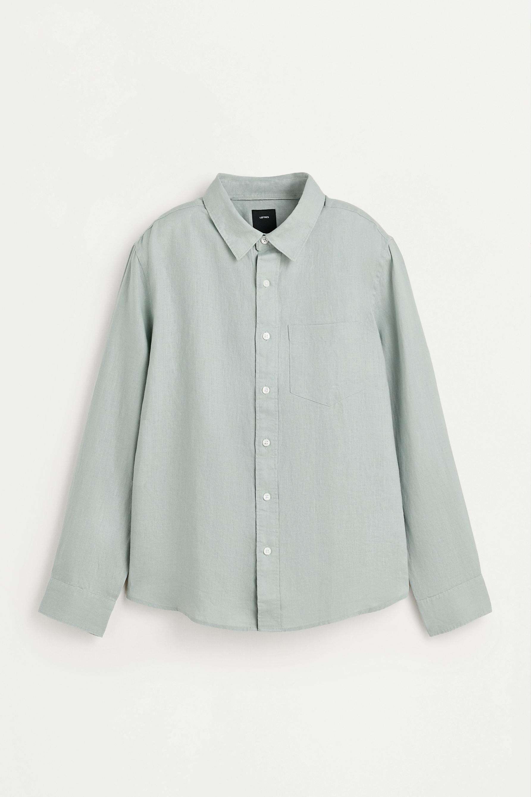 100% linen shirt — WATER GREEN