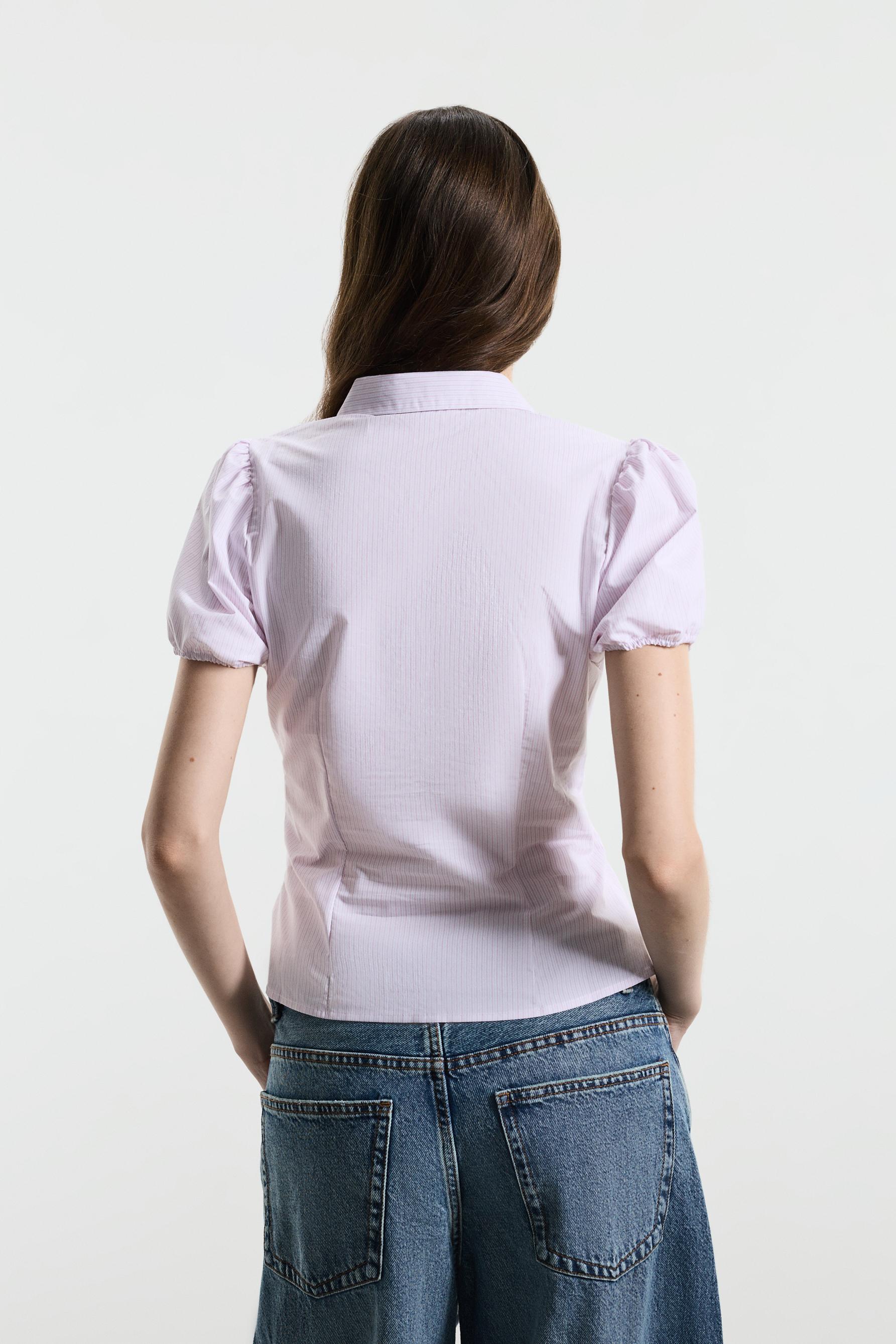 Poplin shirt — PINK/WHITE