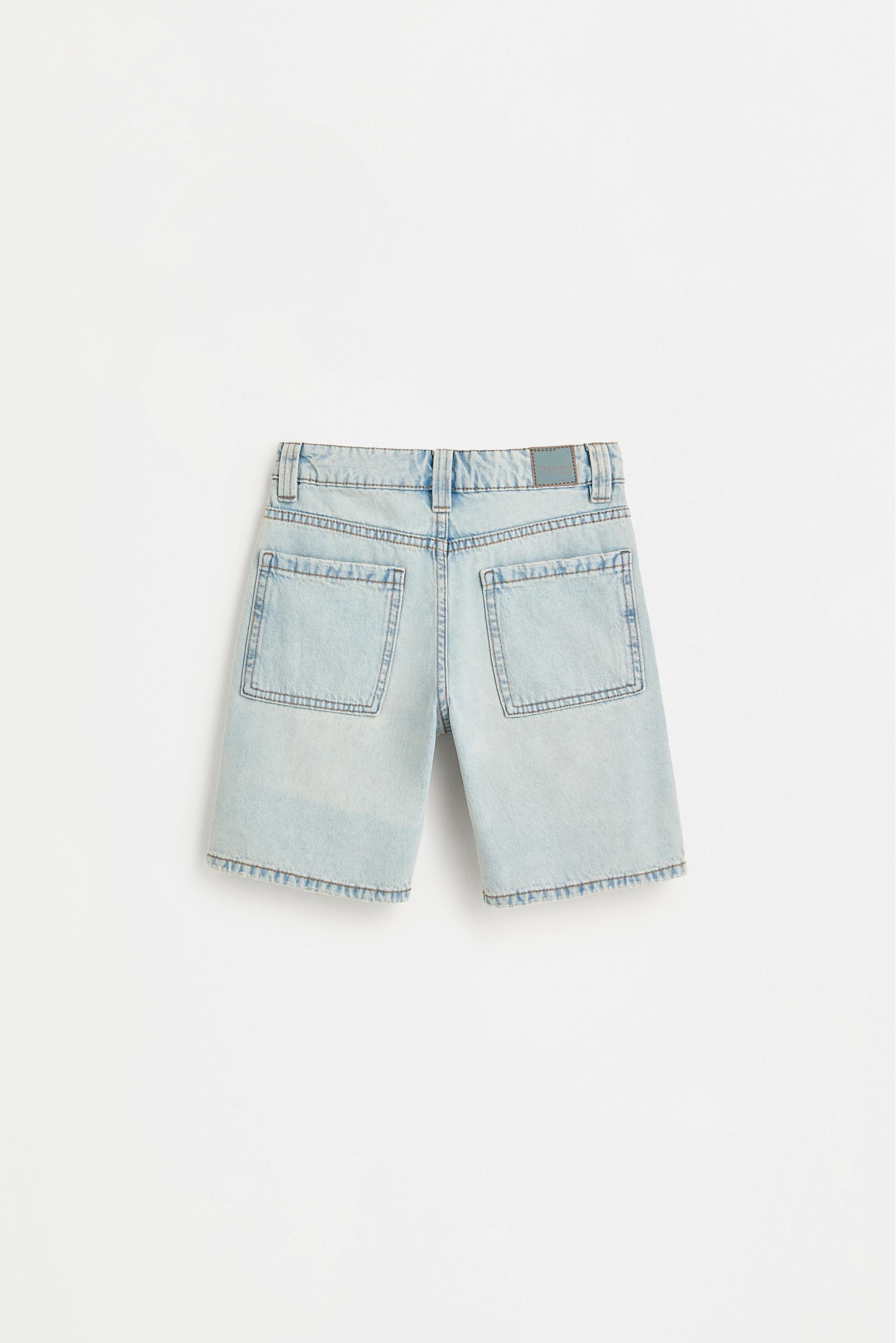 Relaxed fit denim Bermuda shorts — SKY BLUE