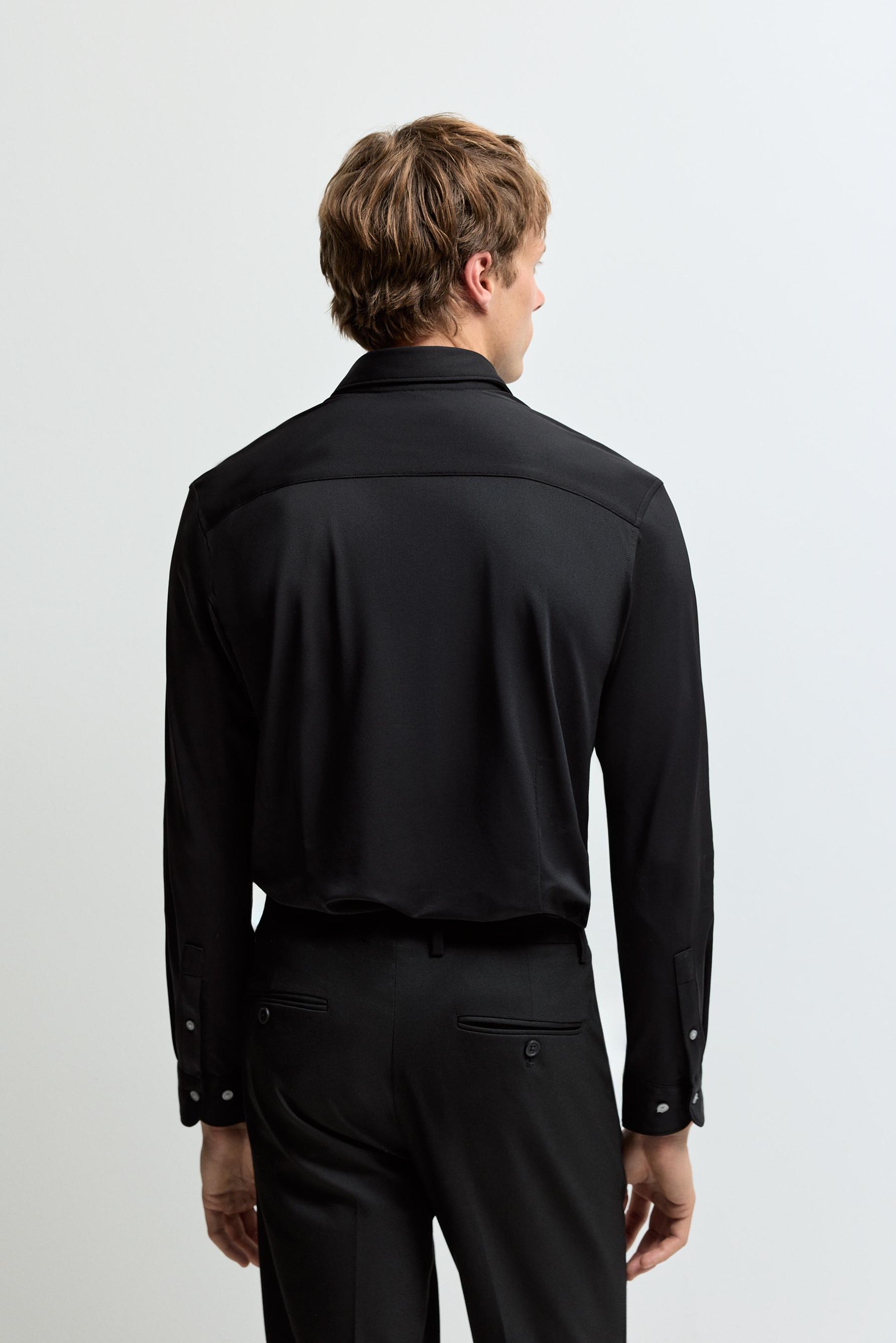 Slim fit tailored shirt — BLACK