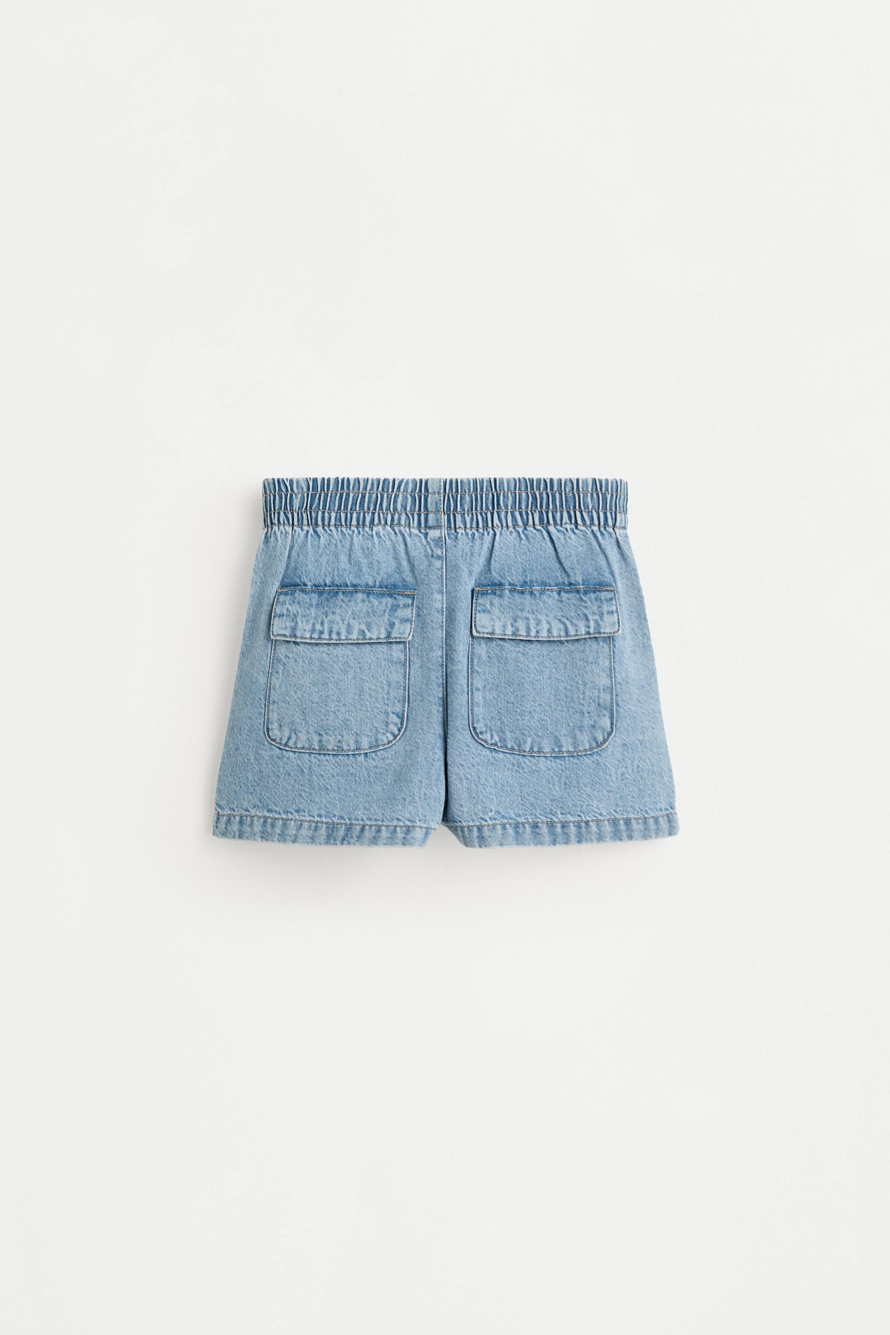 Denim cargo shorts — PALE BLUE