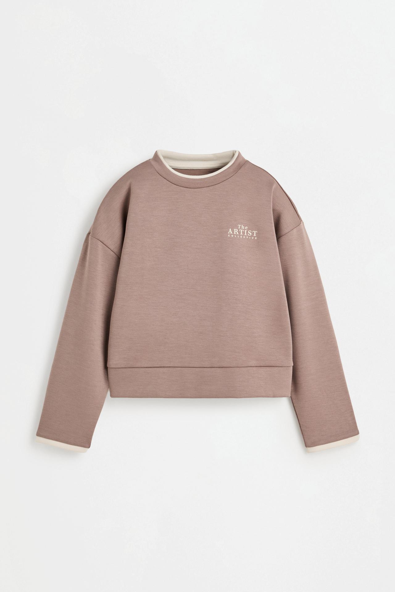 Cropped sweatshirt with text — MINK