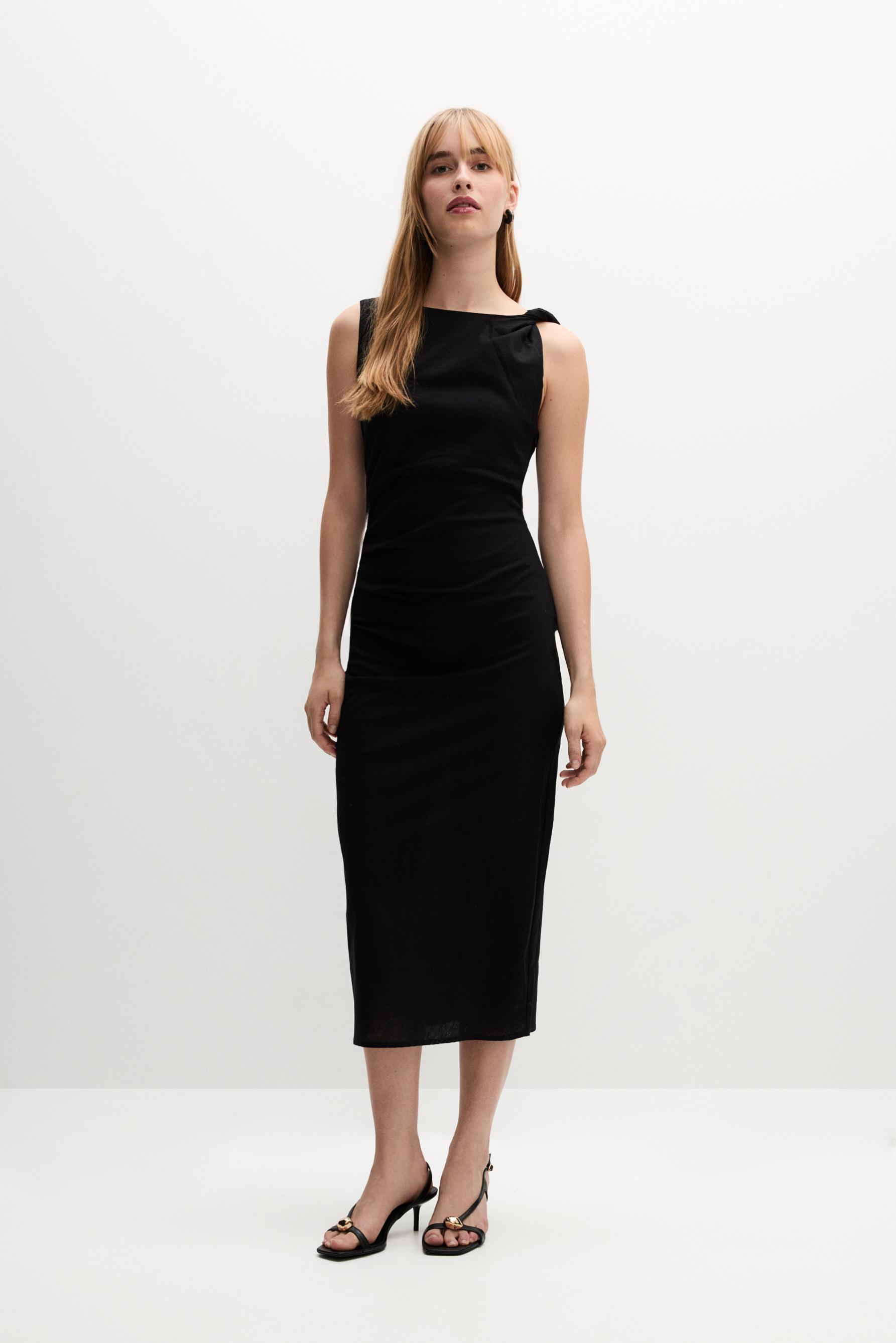 Vestido midi asimétrico