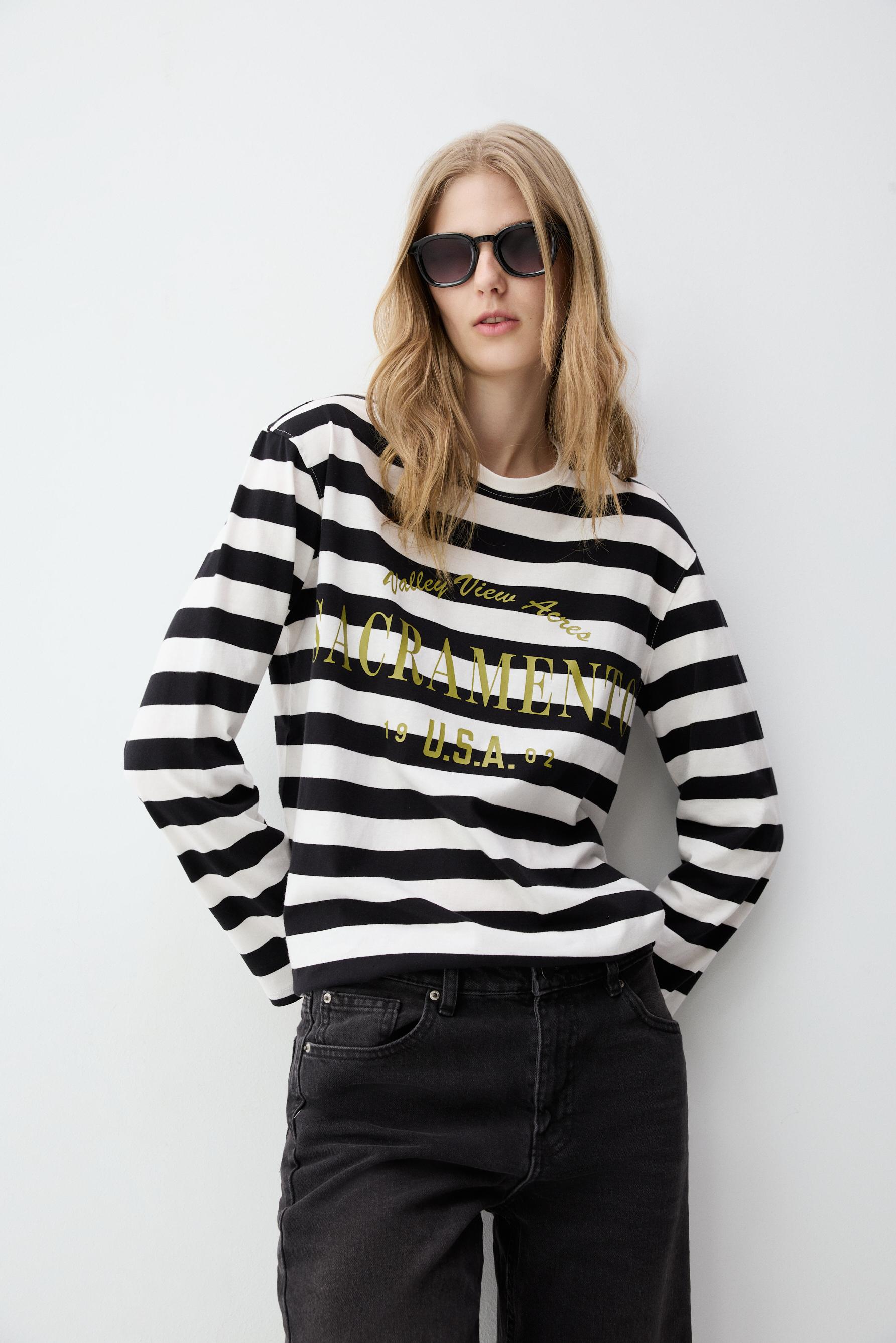 Camiseta manga larga estampada