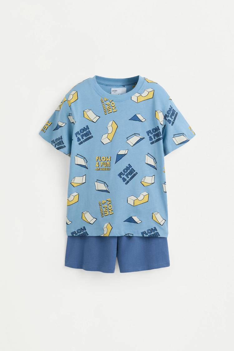 Short printed pyjamas — PALE BLUE