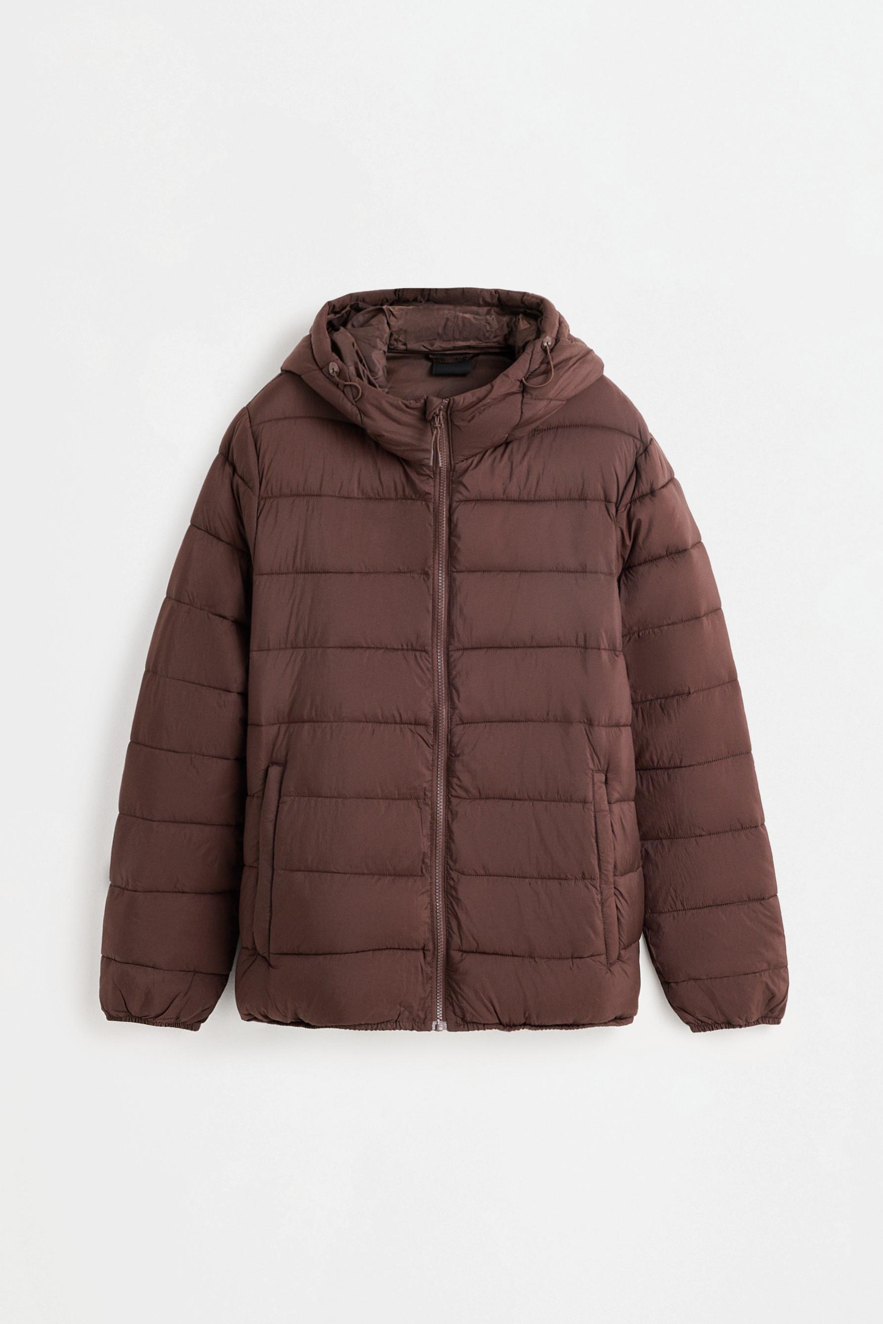 Hooded quilted jacket — CHOCOLATE