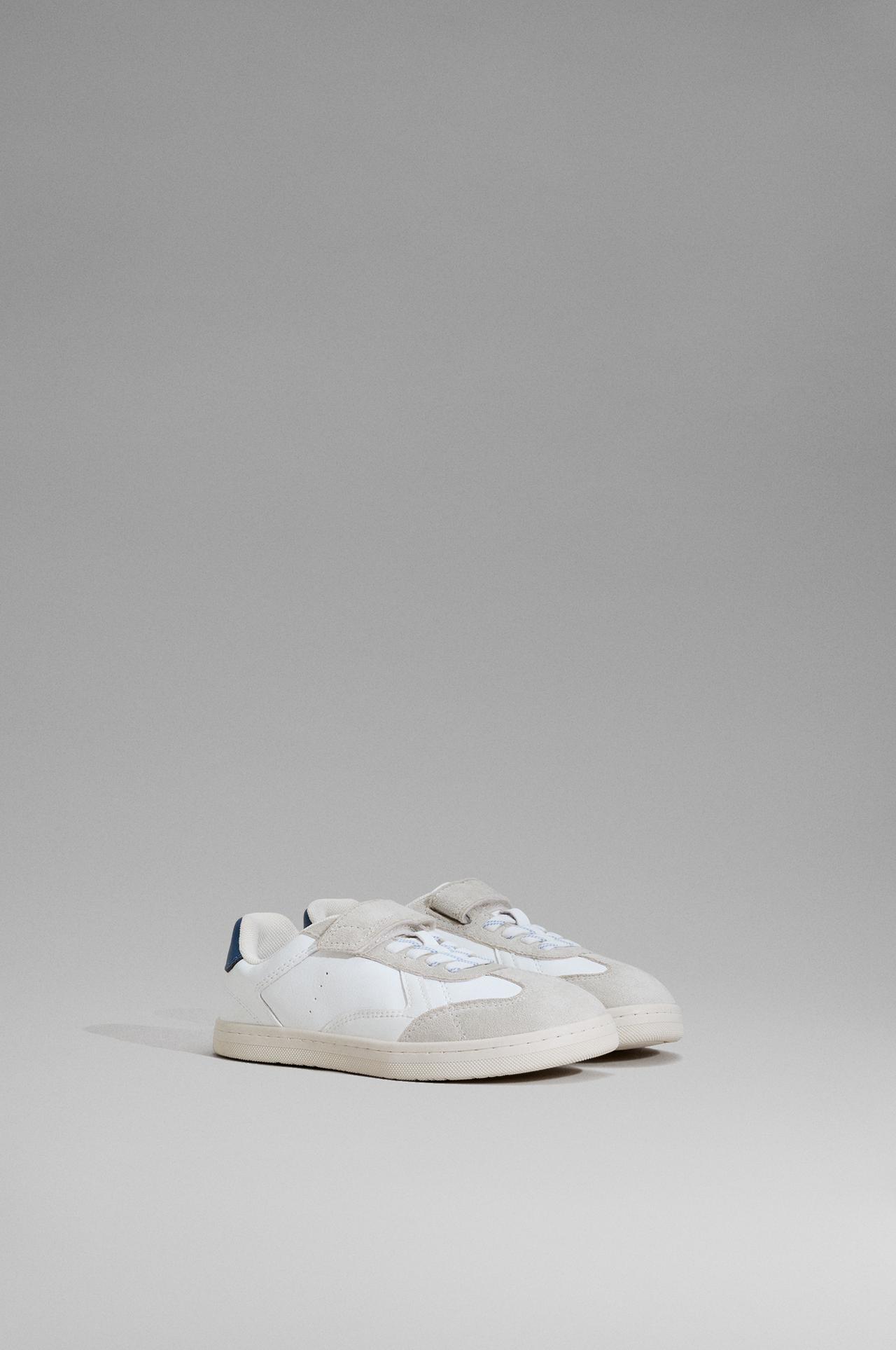 Barefoot mixed-material sneakers — WHITE