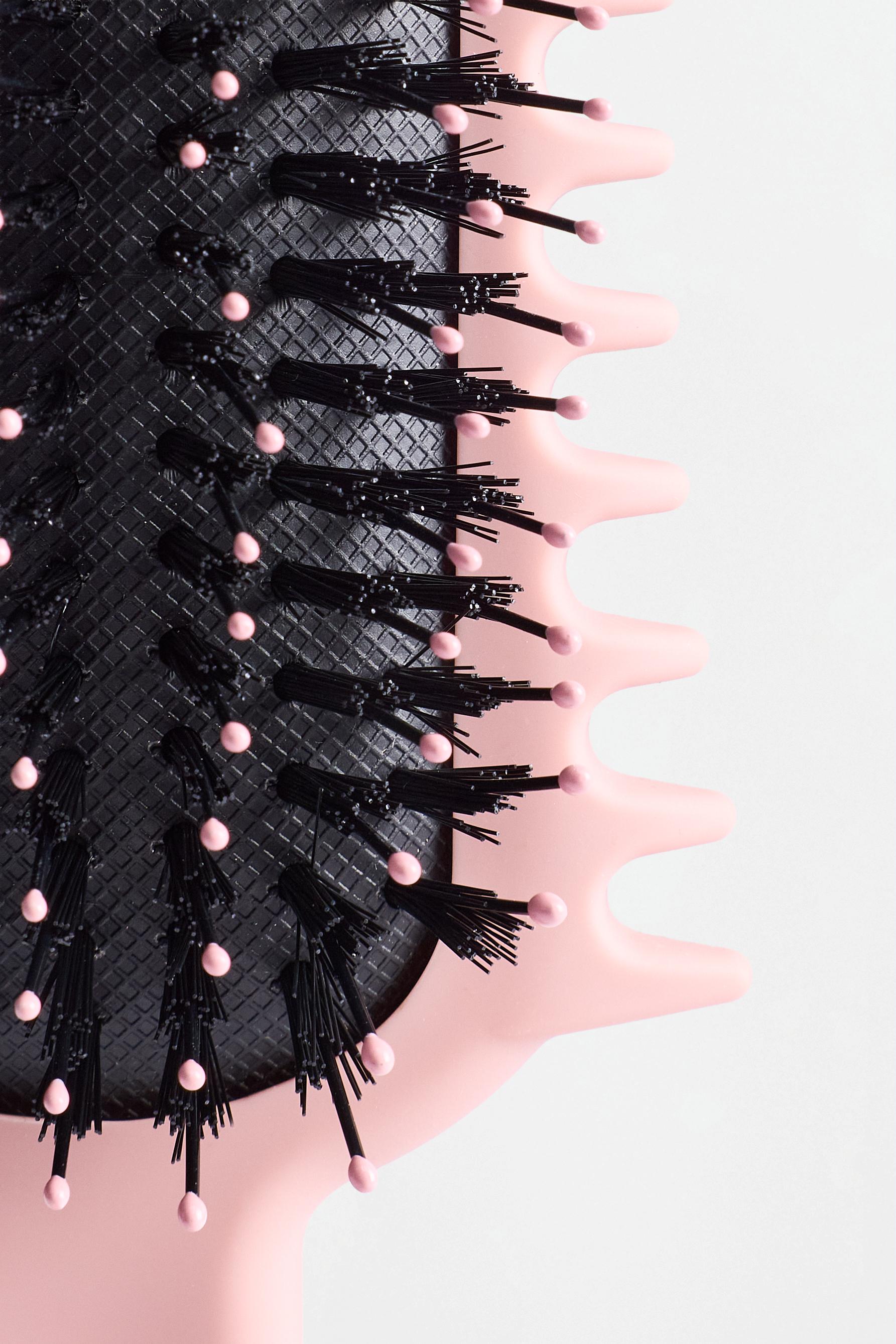 Curly fur brush — ROSE PINK