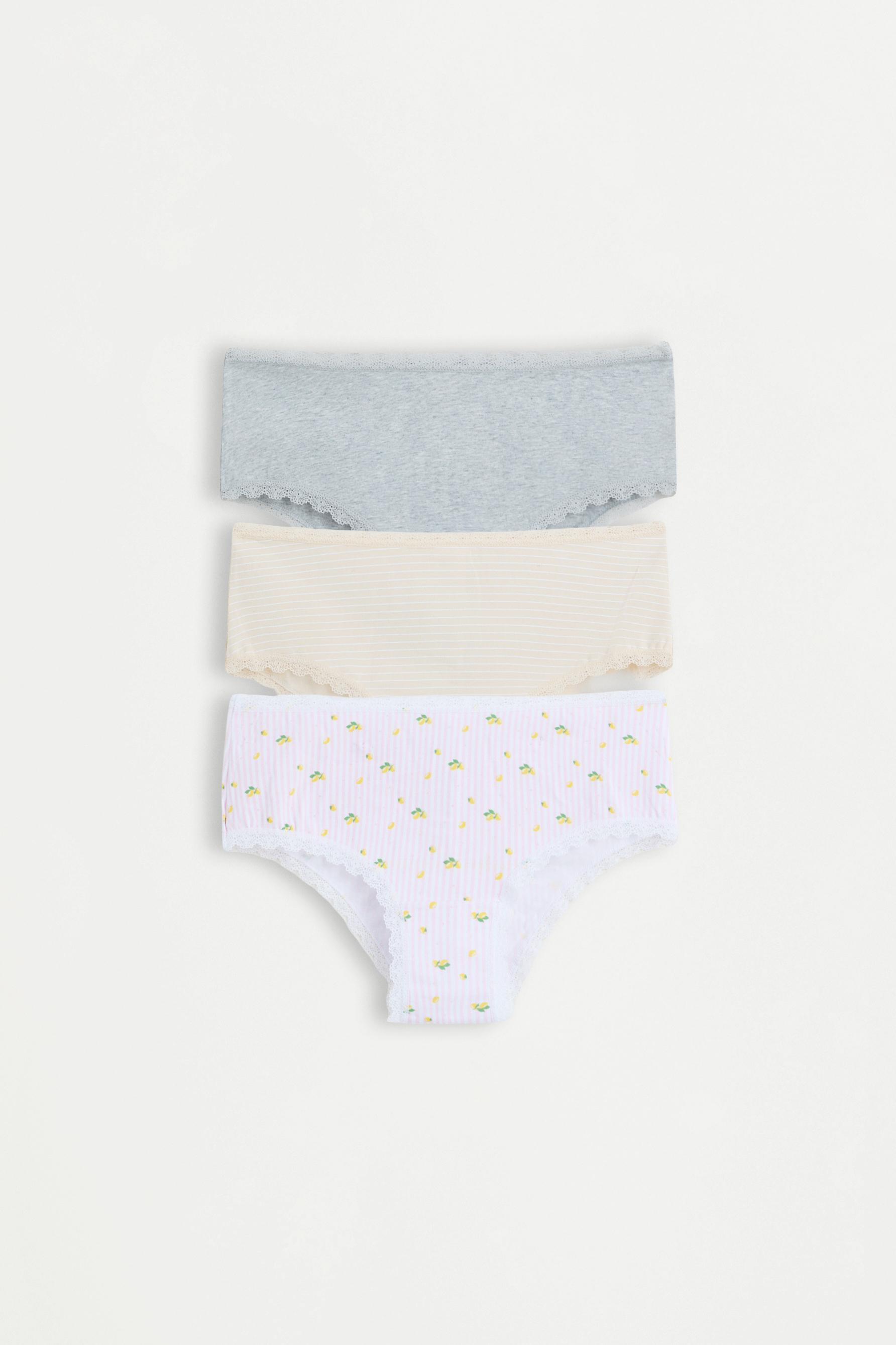 Printed hipster briefs (3-pack) — ECRU/YELLOW