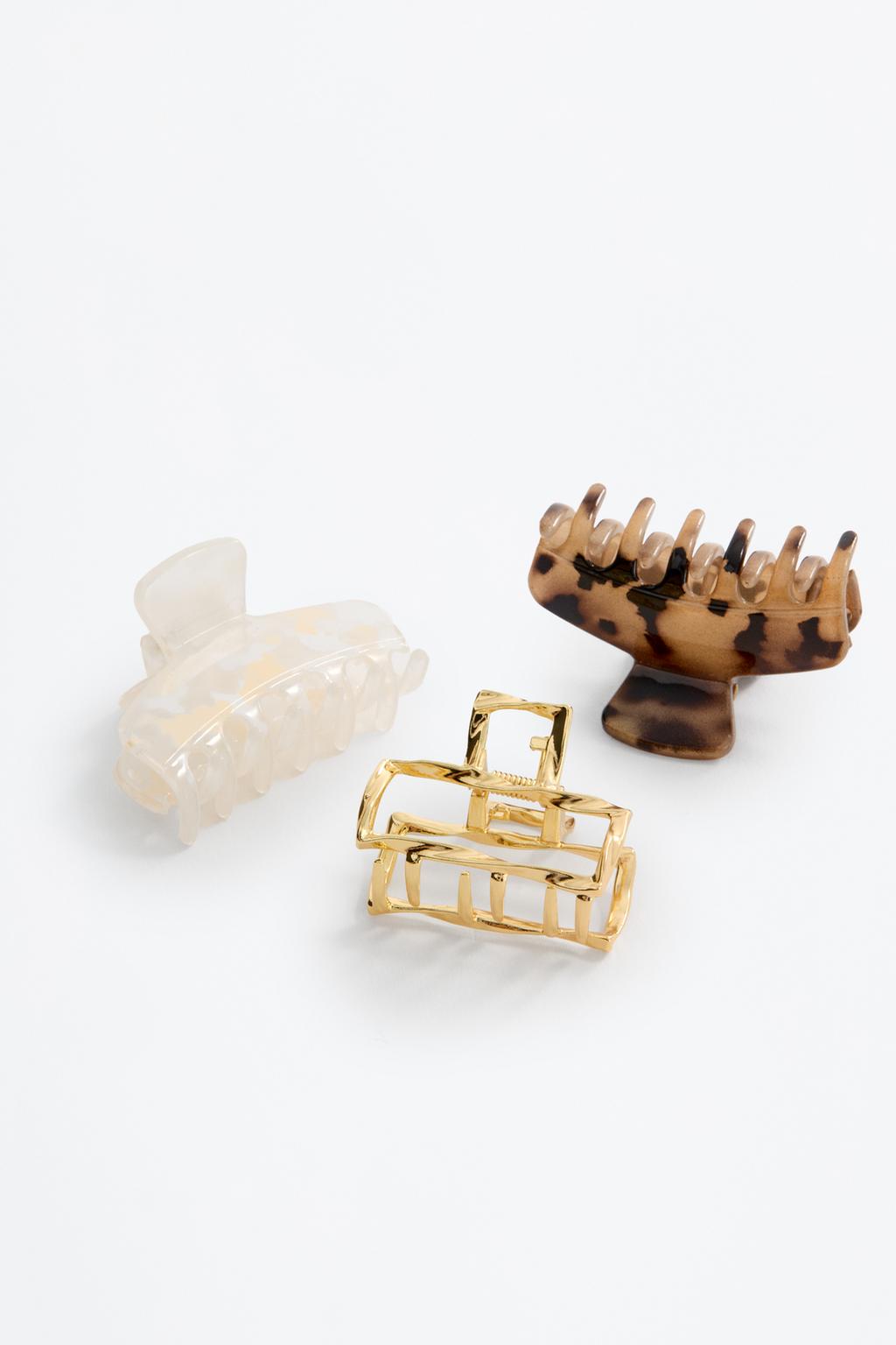 Pack of 3 contrast hair clips
