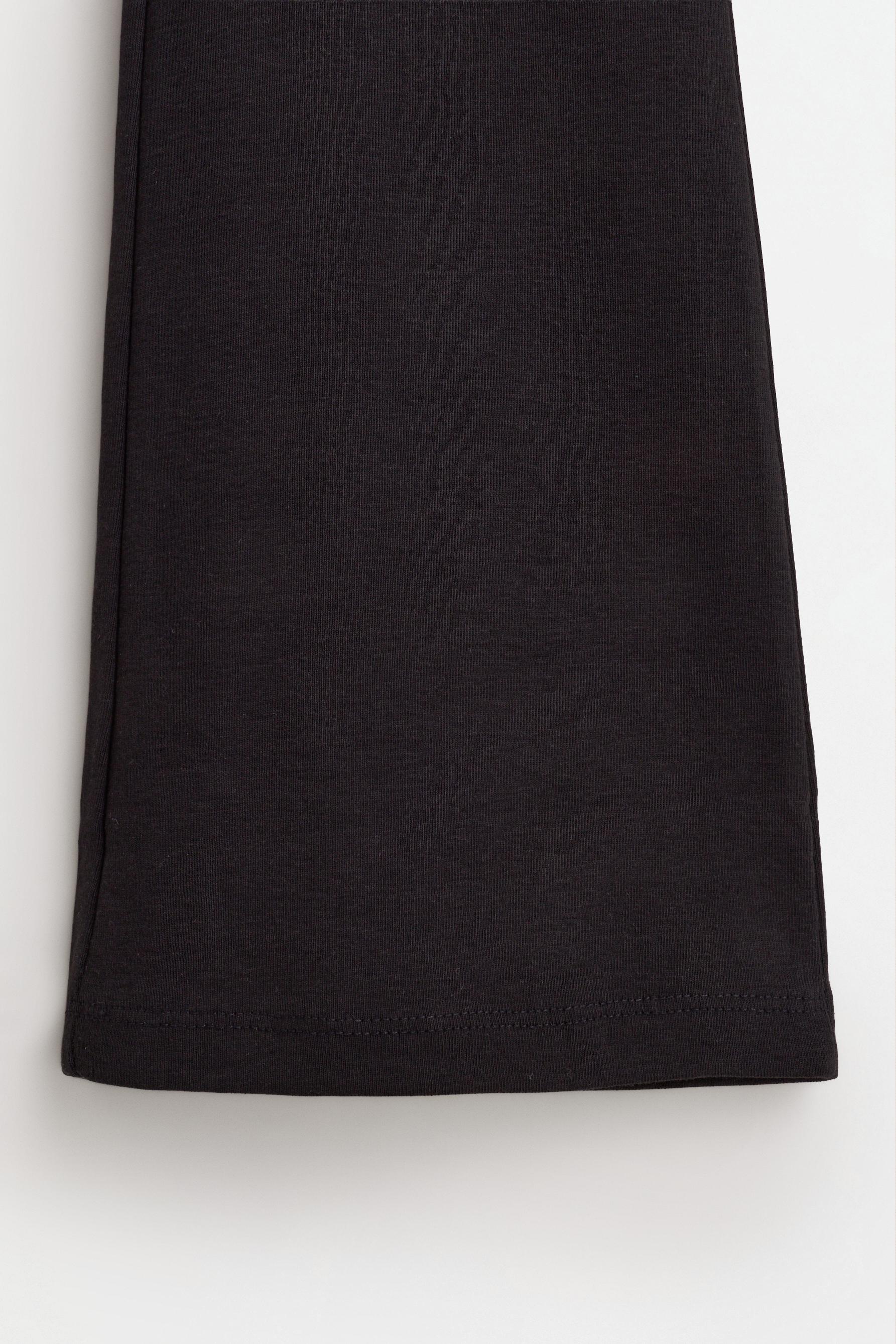 Bell bottom leggings with fold-over waist — BLACK