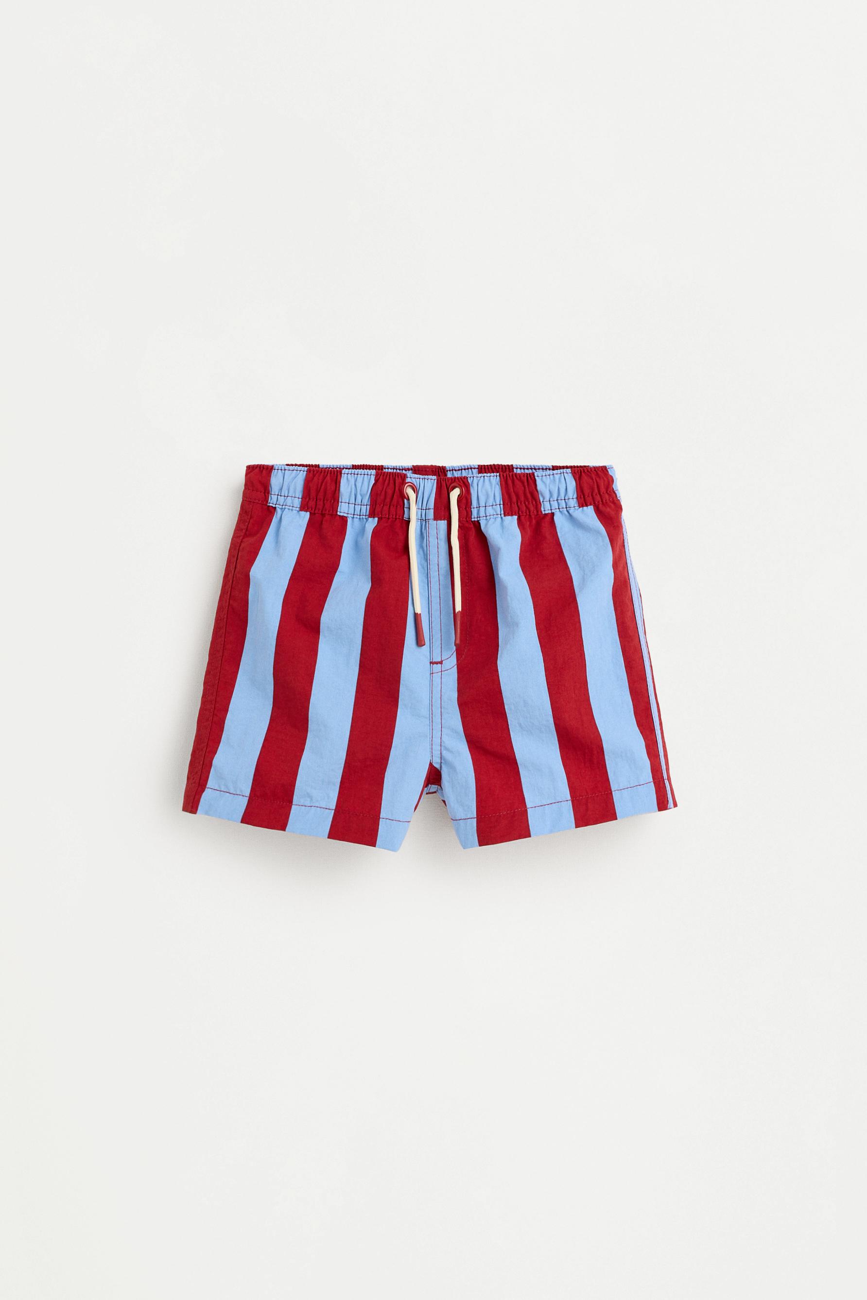 Baby Boy | Burgundy striped swimsuit — FUCHSIA