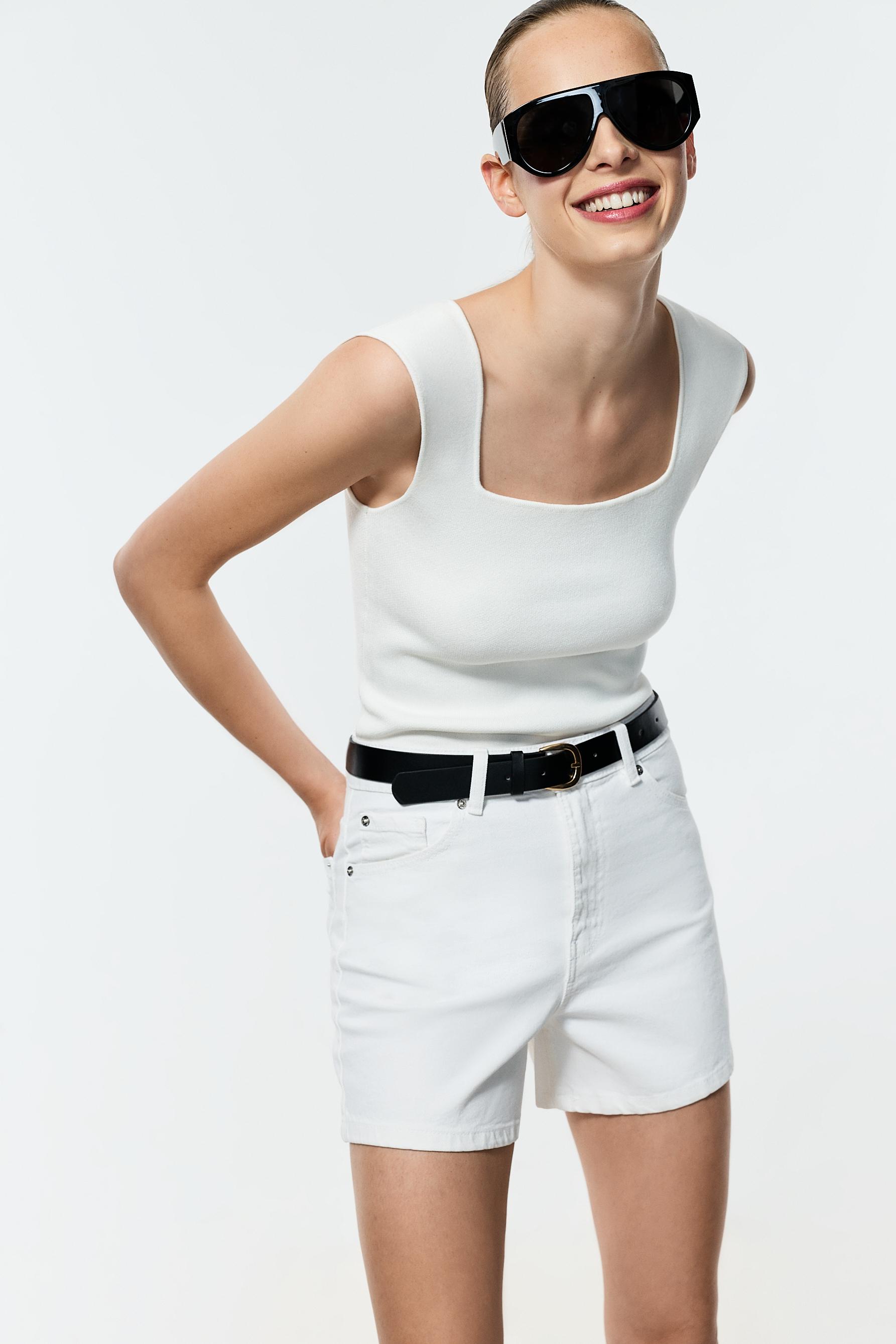 Basic knit top — WHITE