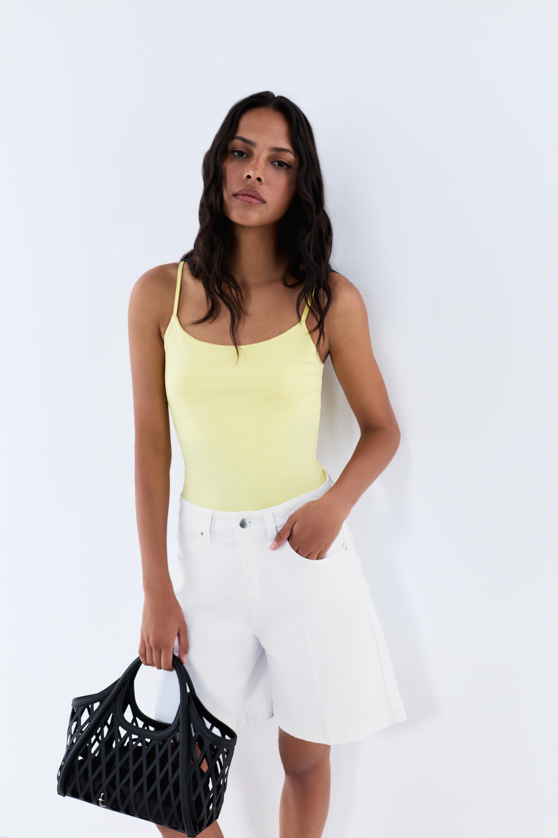 Polyamide Strappy Top — YELLOW