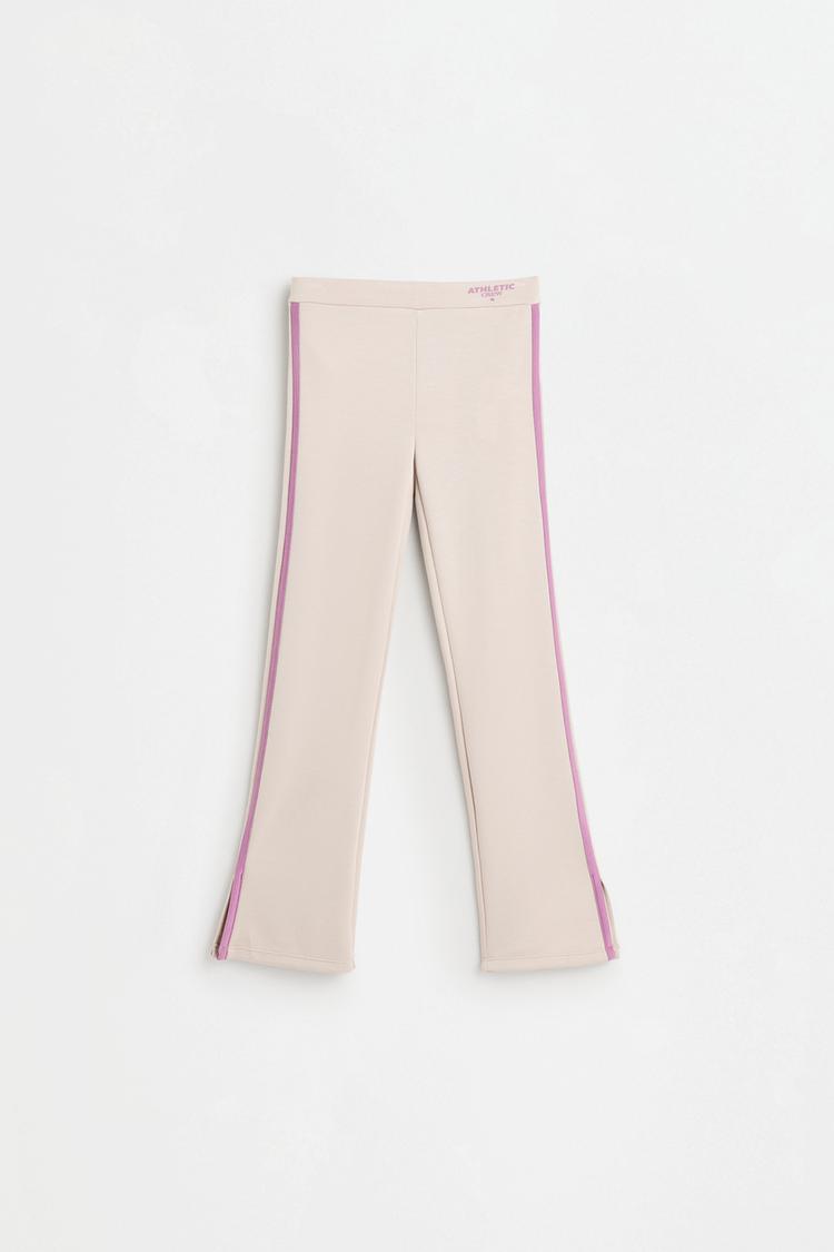 Flared sports leggings — LIGHT BEIGE