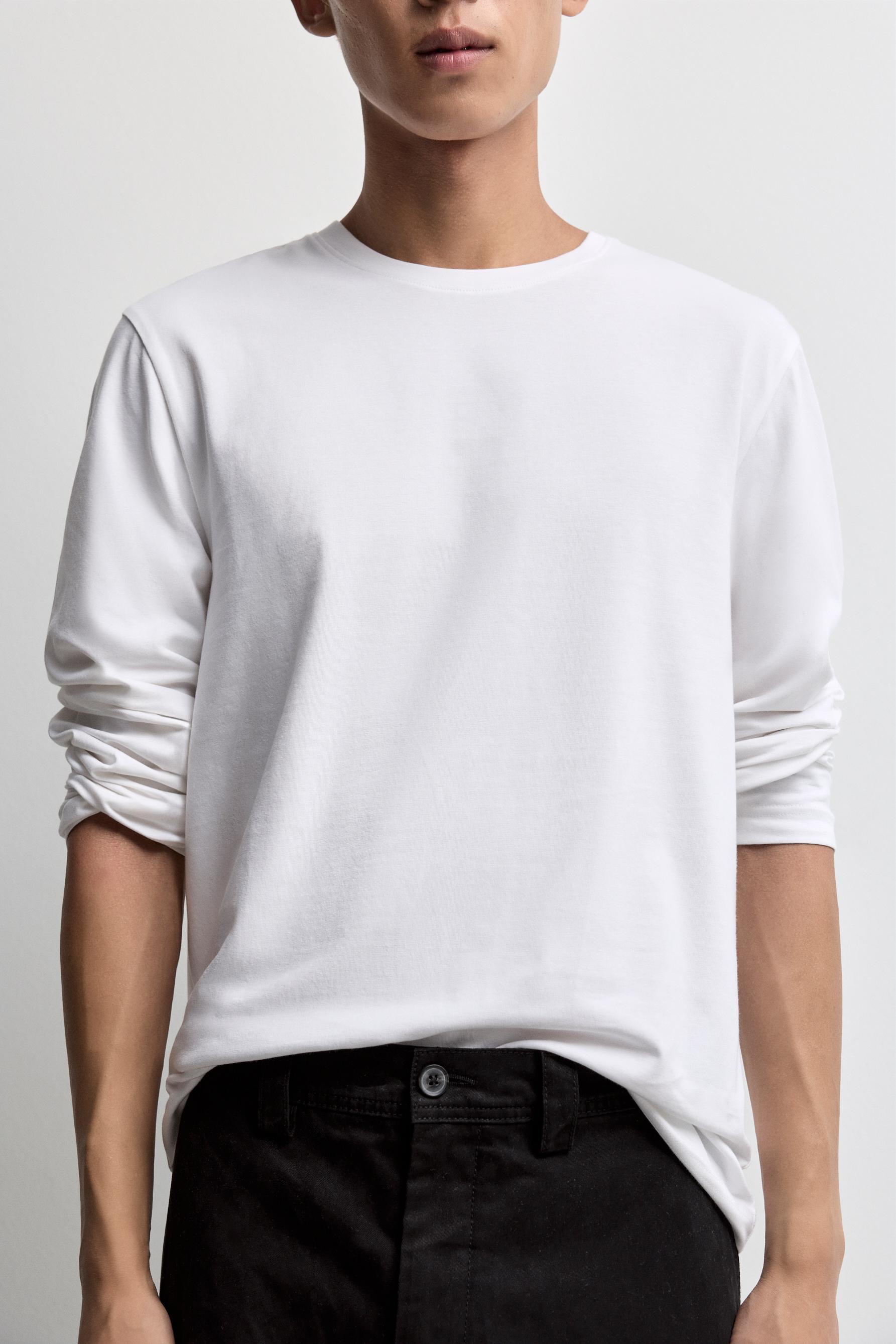 Basic long sleeve T-shirt — WHITE