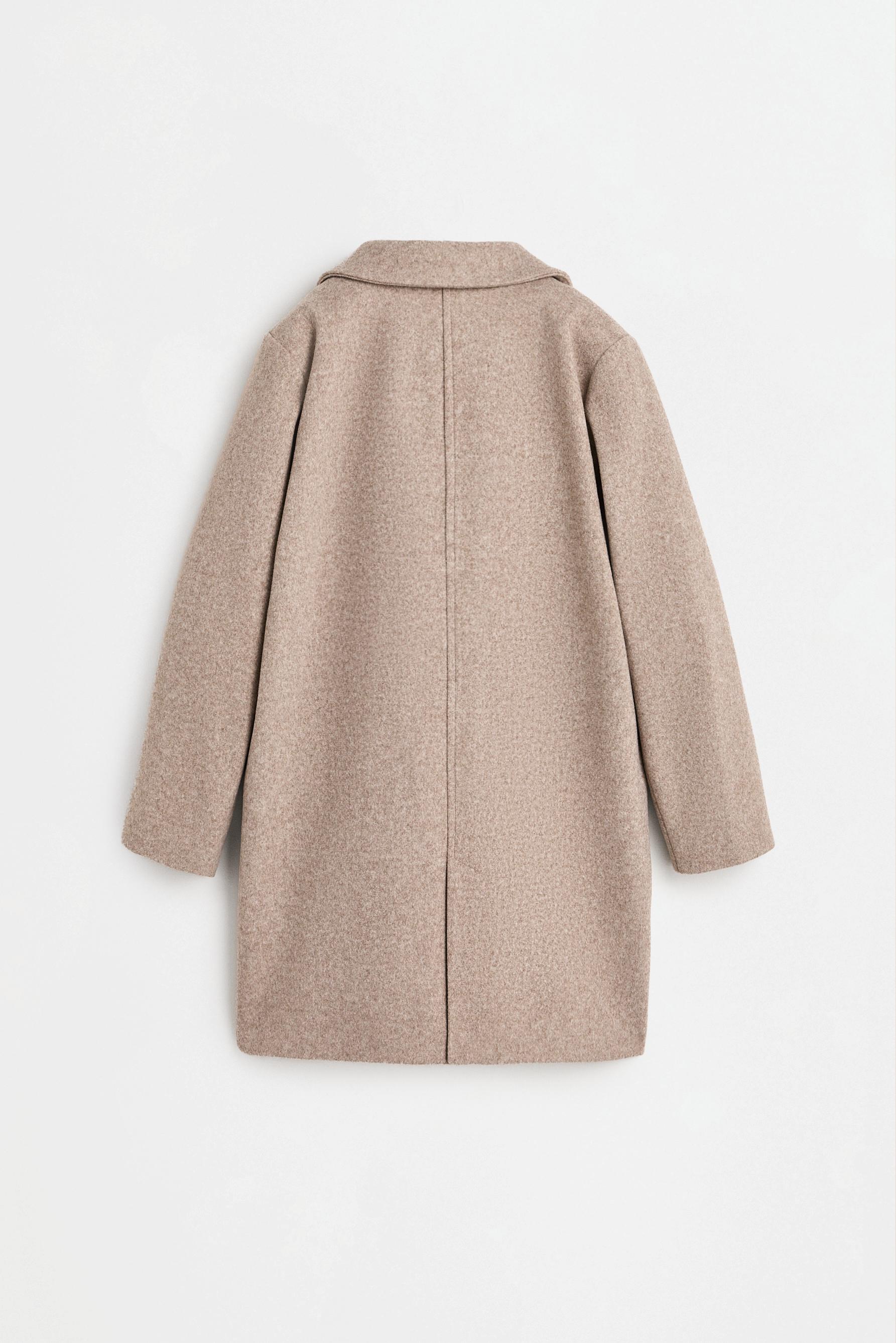 Synthetic wool coat — BEIGE