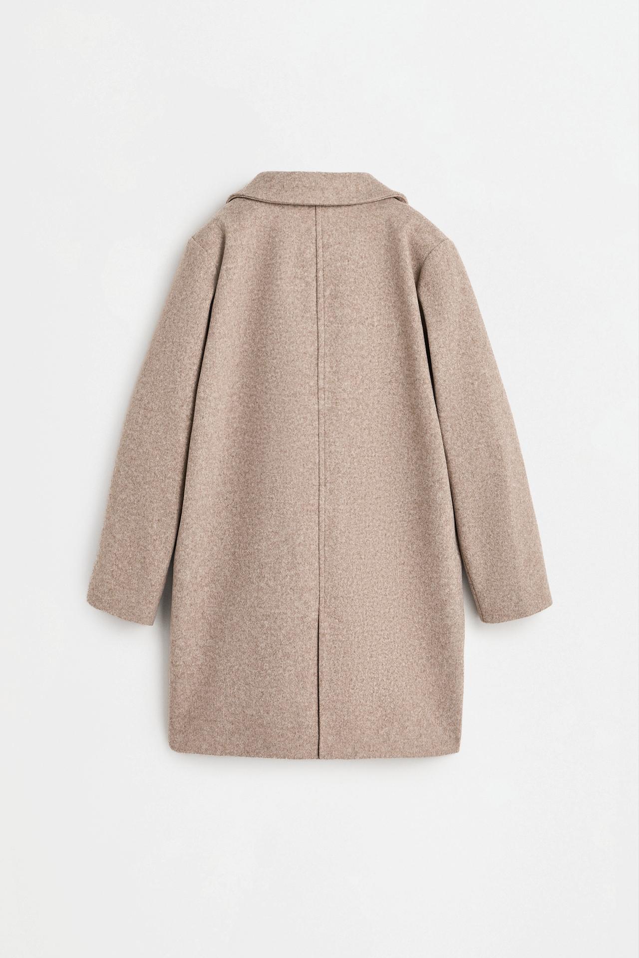 Synthetic wool coat — BEIGE