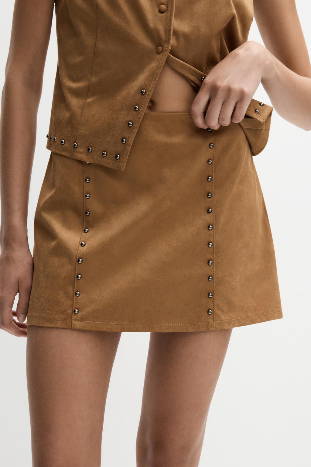 Falda pantalón efecto ante