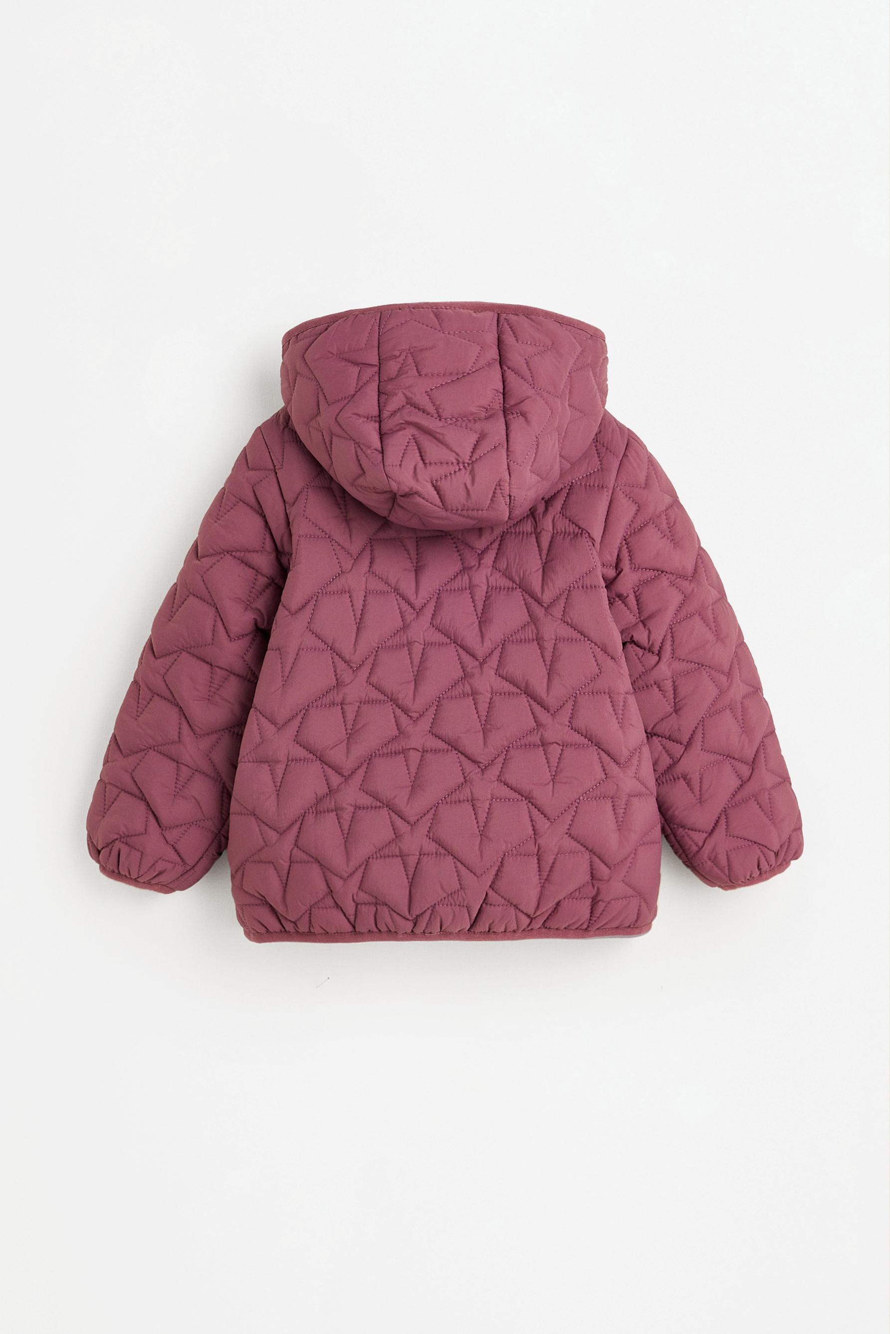 Lightweight quilted hooded star jacket — RASPBERRY