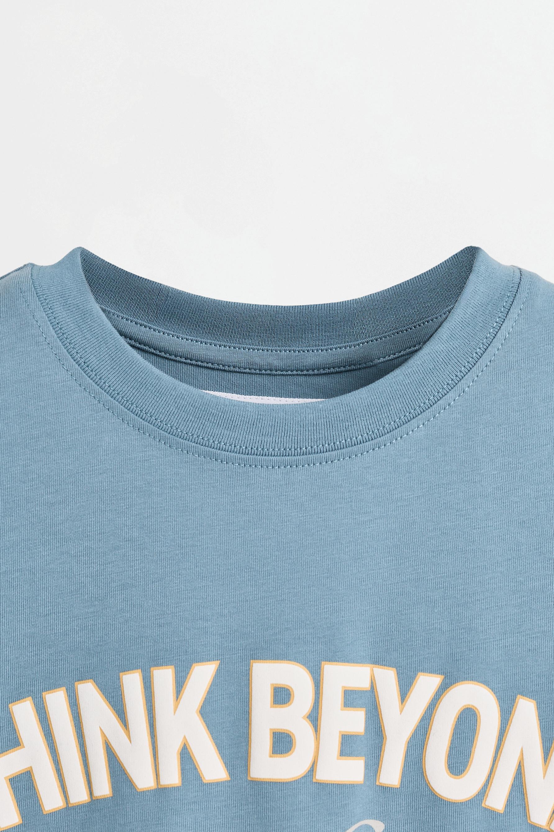 Raised print T-shirt — CORNFLOWER BLUE