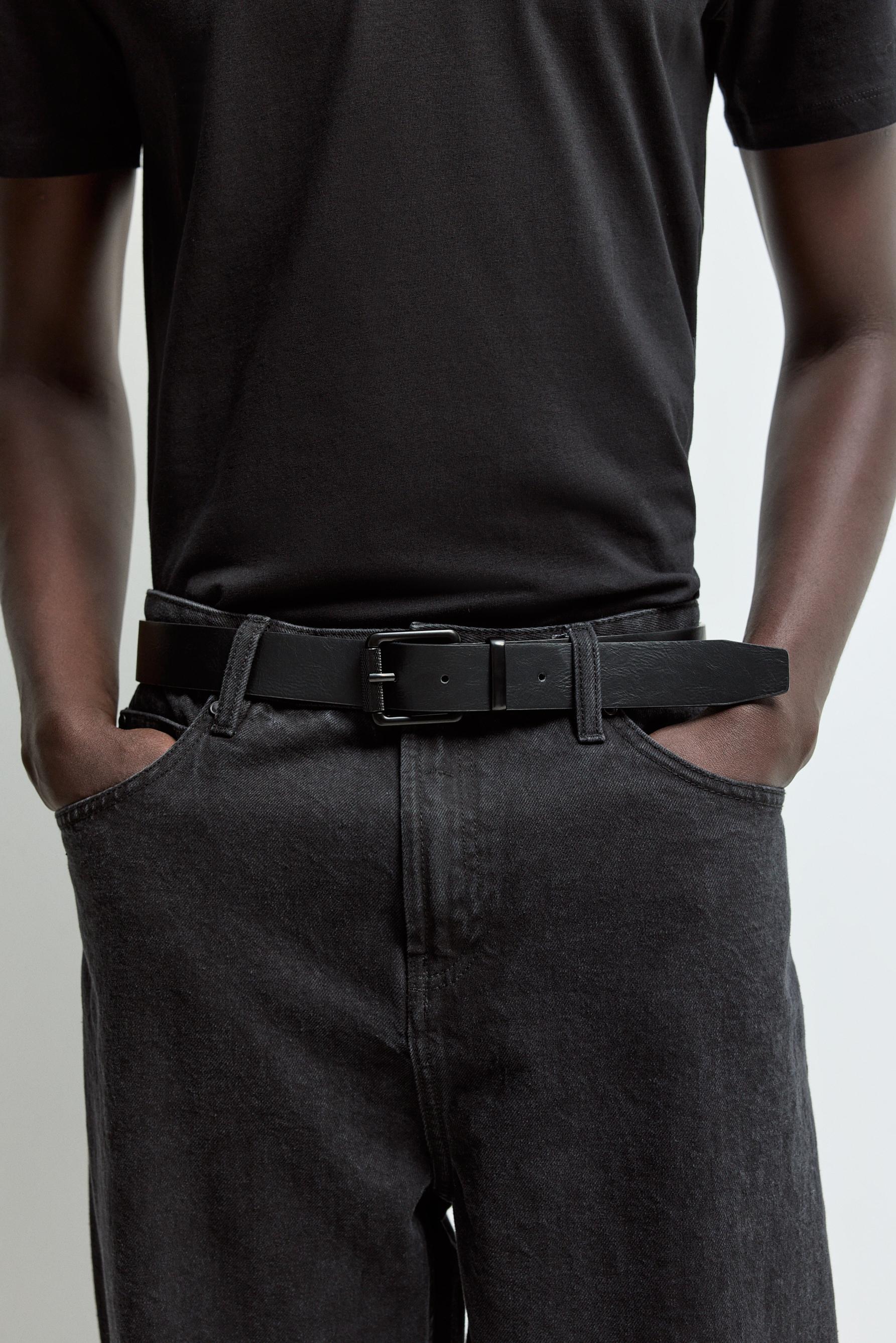 Leather effect belt — BLACK TONE