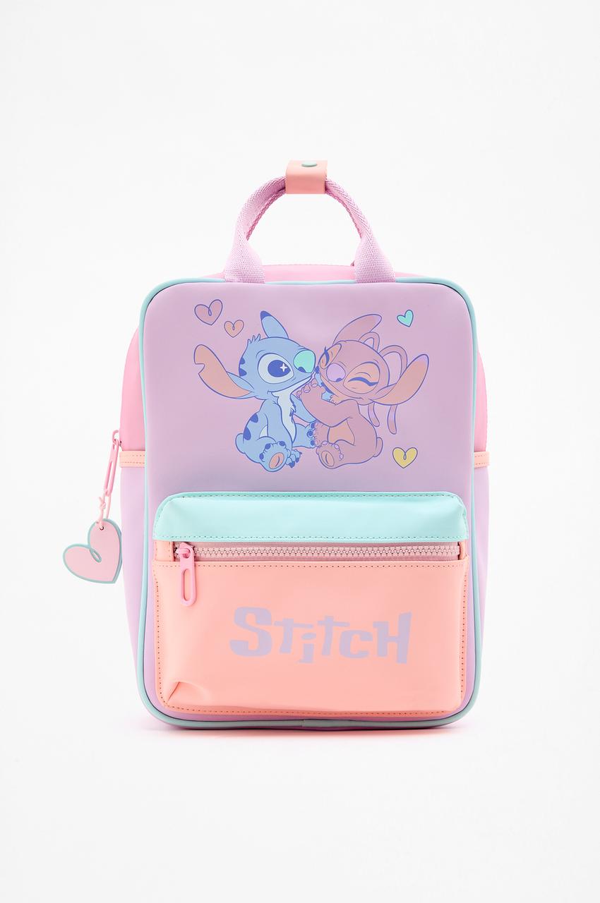 angel backpack kid Disney From Stitch, Lilo & Stitch Backpack, Girls Backpacks, School Bags For Girls, Pink One Size designed in a shiny purple glitter look with a fun singing Angel graphic that girls will love Stitch and Angel are just
