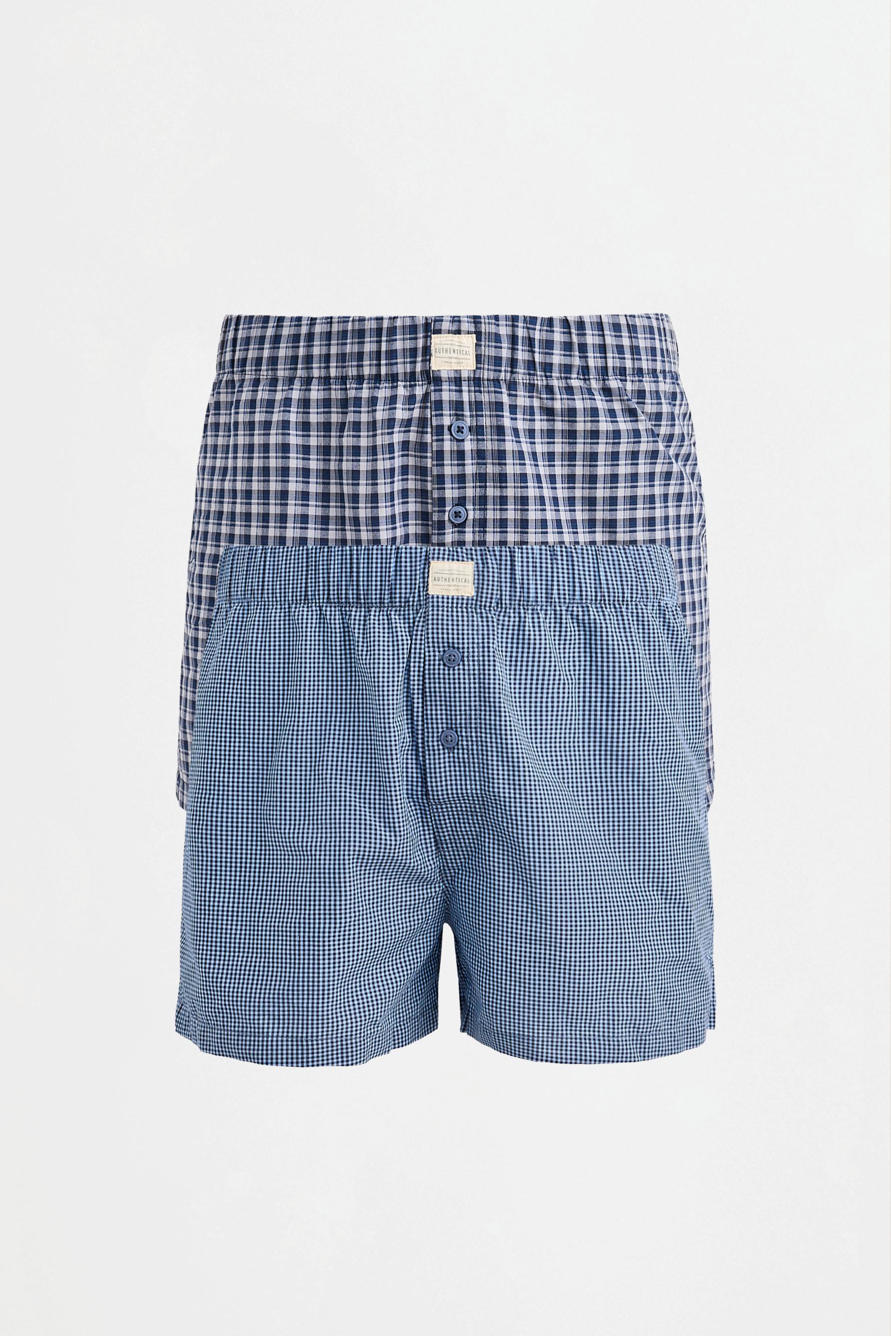 Long Boxer Shorts (2-Pack) — GREY/BLUE
